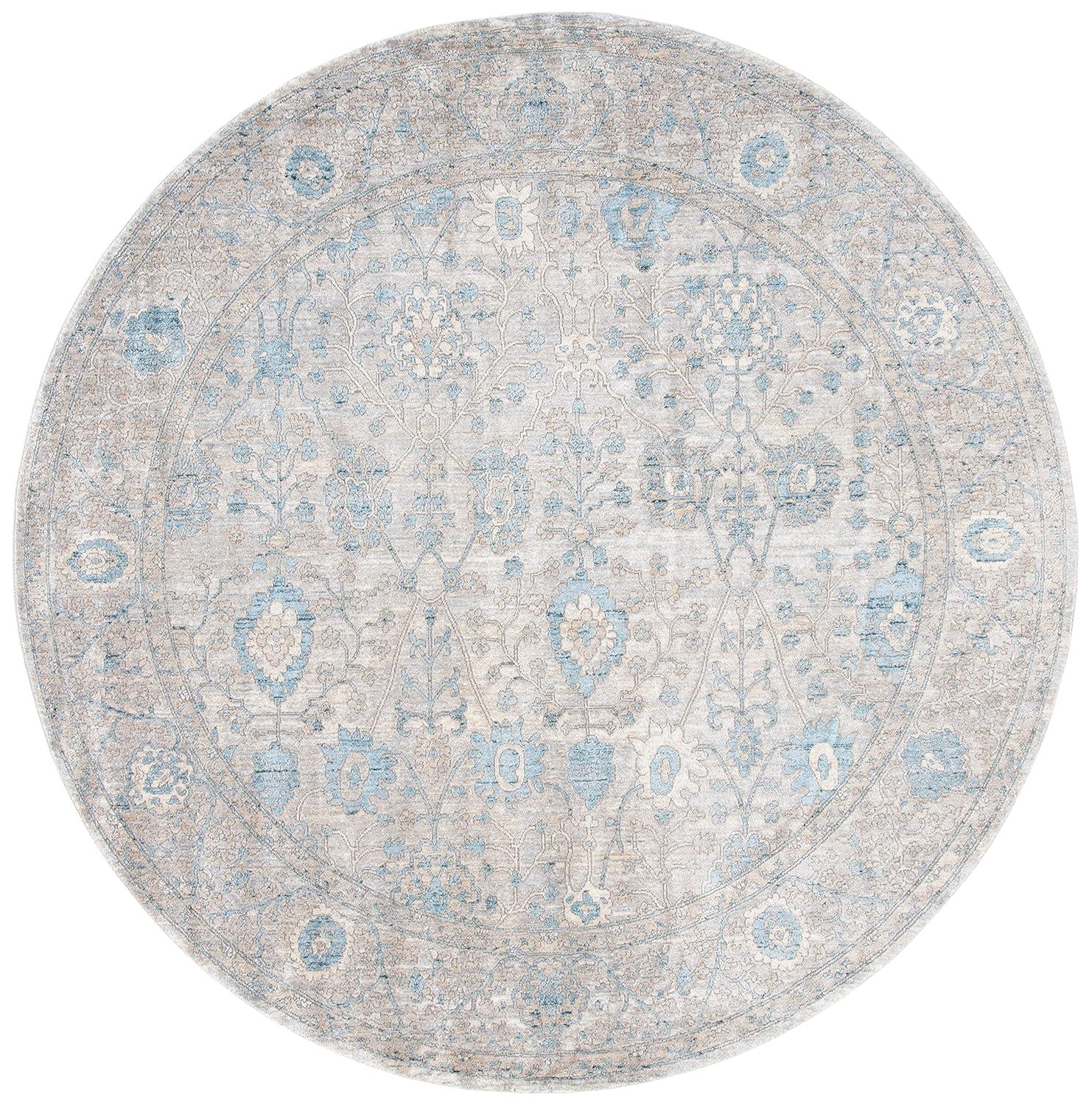 Dream DRM408 Power Loomed Indoor Area Rug - Grey/Blue - 6'7" Round - Safavieh