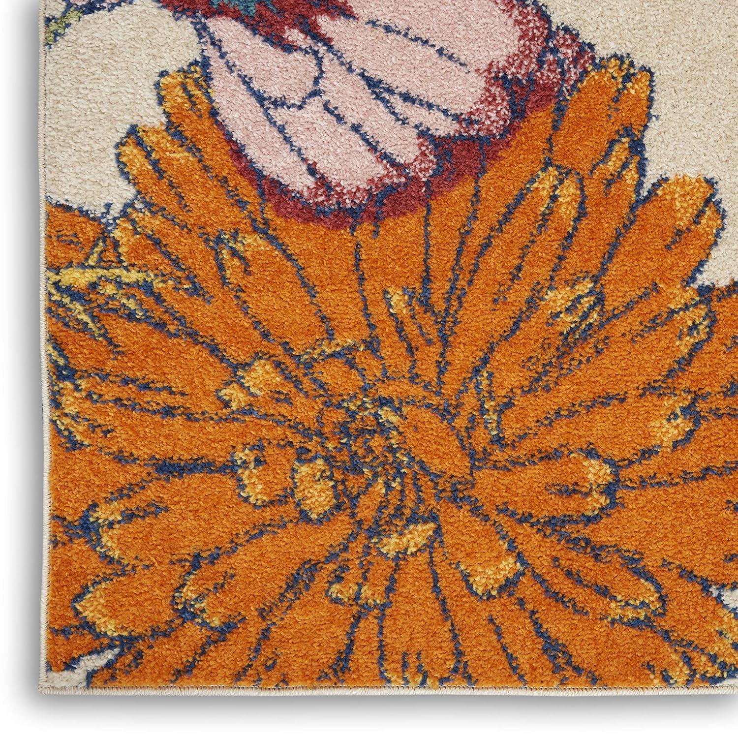Nourison Allur Oversized Flowers Indoor Area Rug Red Multicolor 5'3" x 7'3"