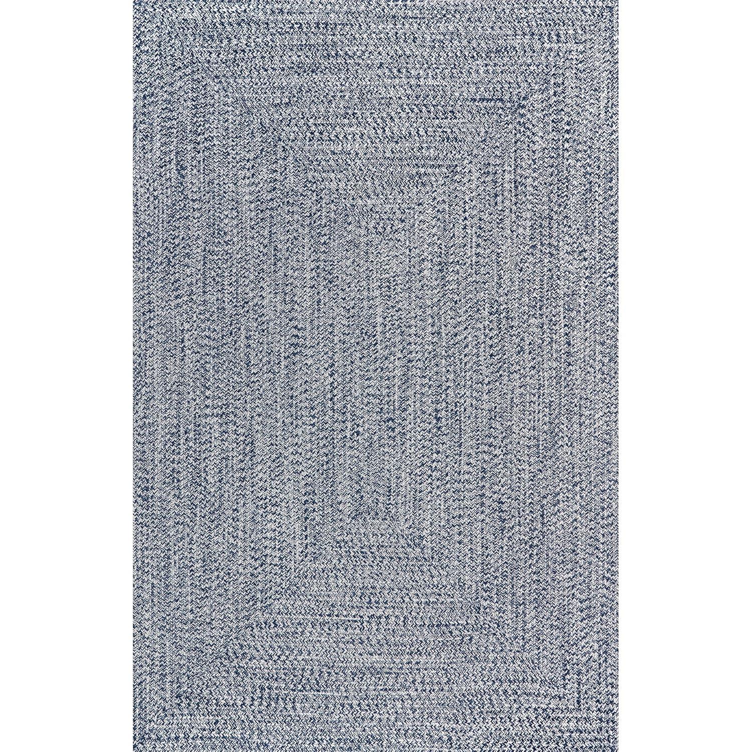 Nuloom Wynn Striped Oval 8x10 Indoor/Outdoor Area Rug for Living Room Patio Deck Front Porch Kitchen, Navy/Ivory