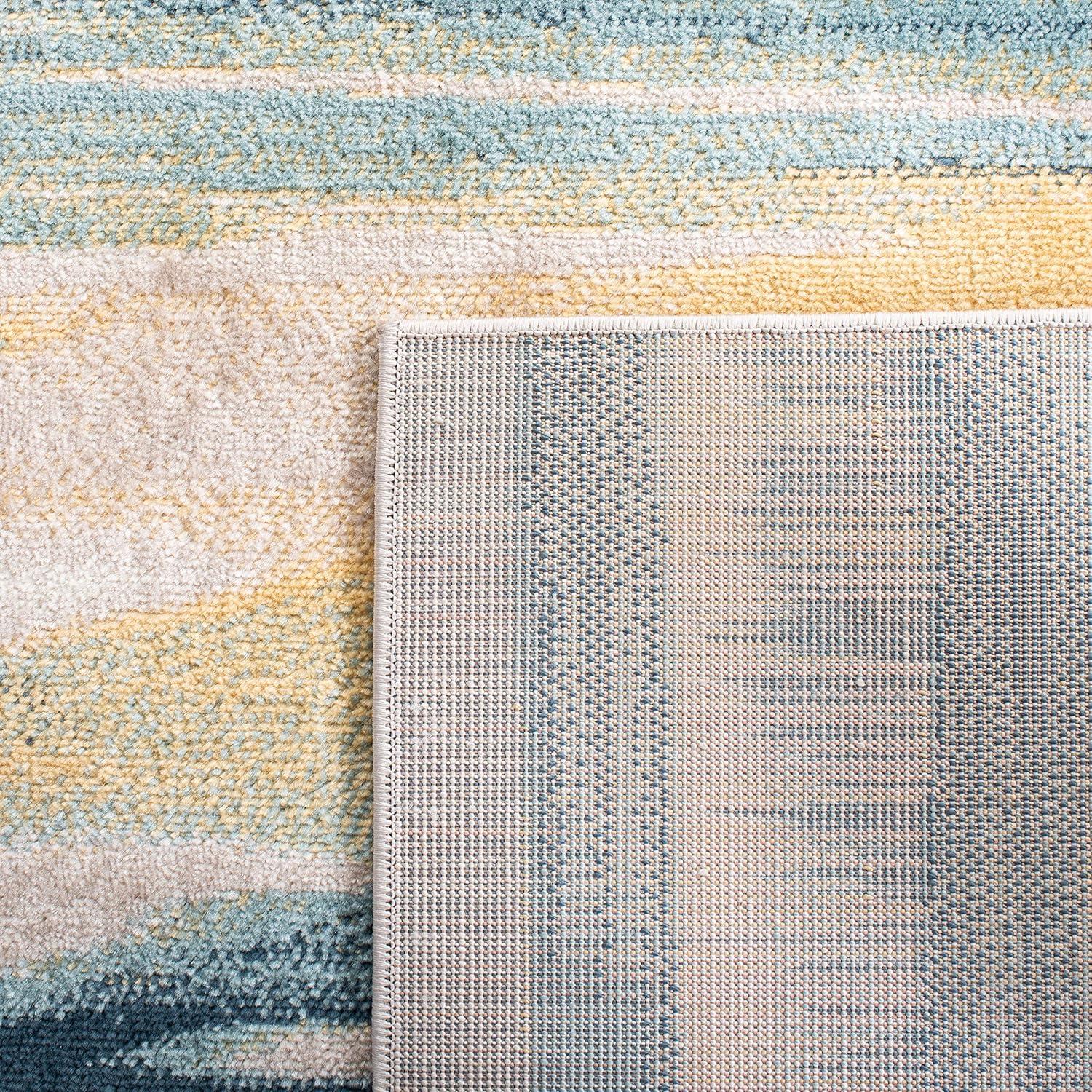 Skyler Beige/Navy 4 ft. x 6 ft. Abstract Area Rug
