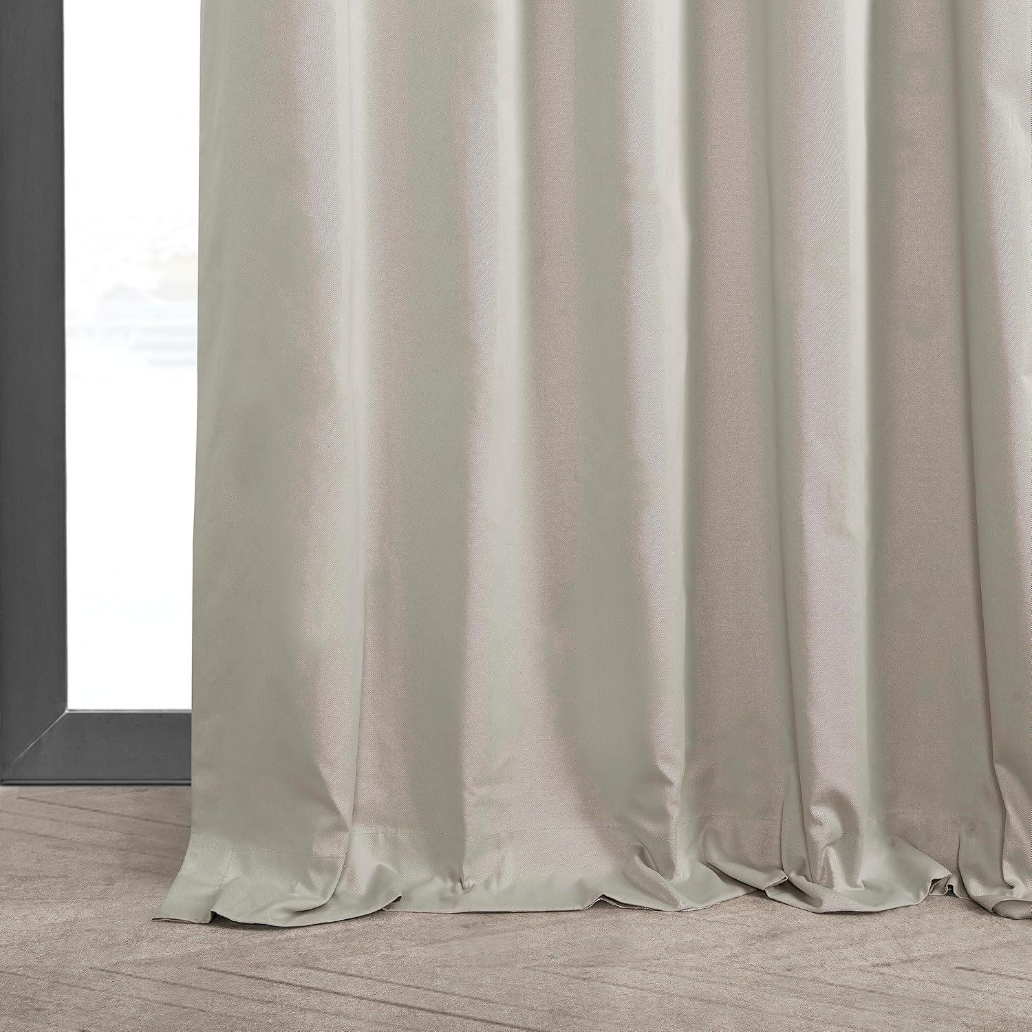 Hazelwood Beige Solid Cotton Blackout Curtain (1 Panel), Hazelwood Beige, 50W X 108L