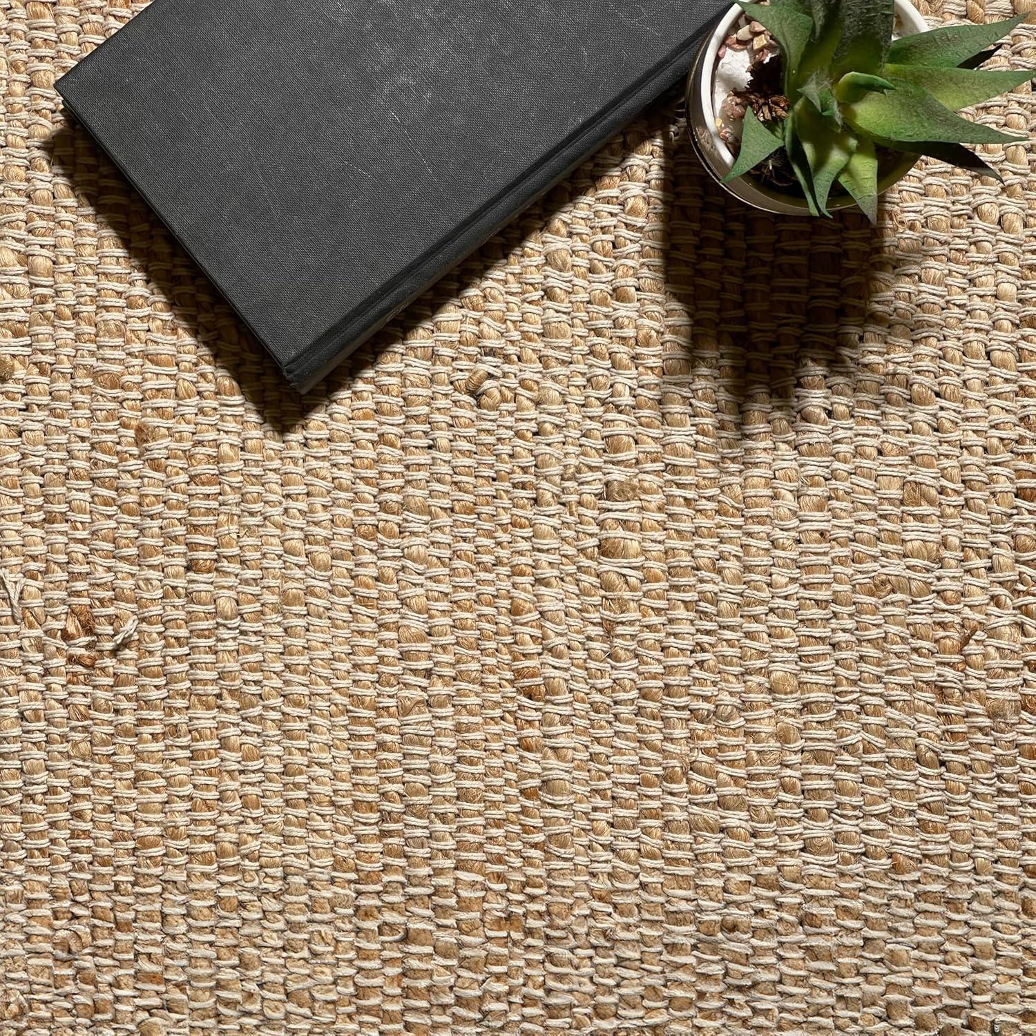 4'x6' Pata Hand Woven Chunky Jute Area Rug, Light Ivory - JONATHAN Y