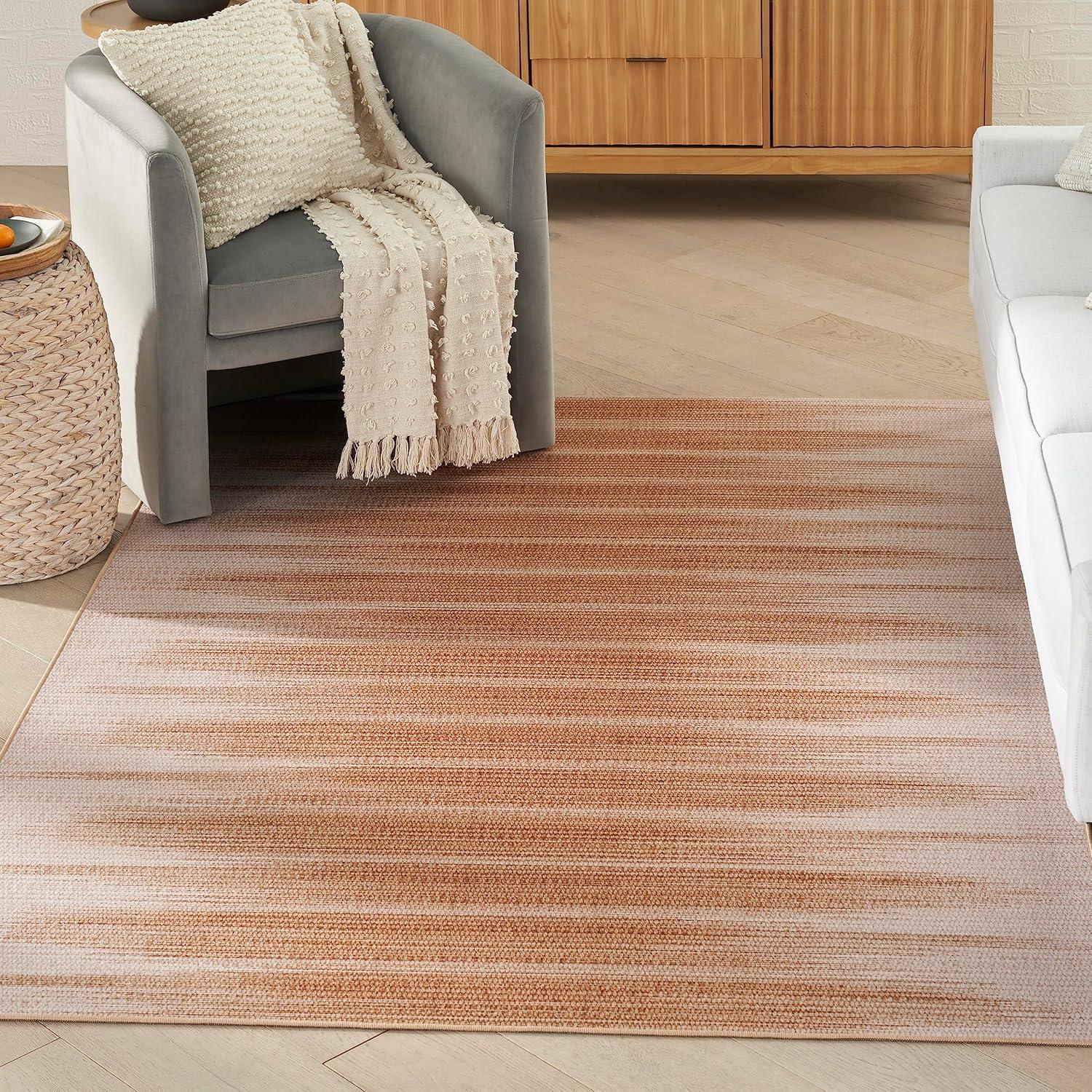 Brown and Beige Abstract Flatweave 5' x 7' Area Rug