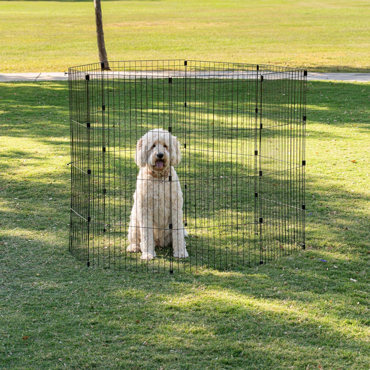 IRIS USA Exercise 8 Panel Wire Metal Pet Playpen for Dog