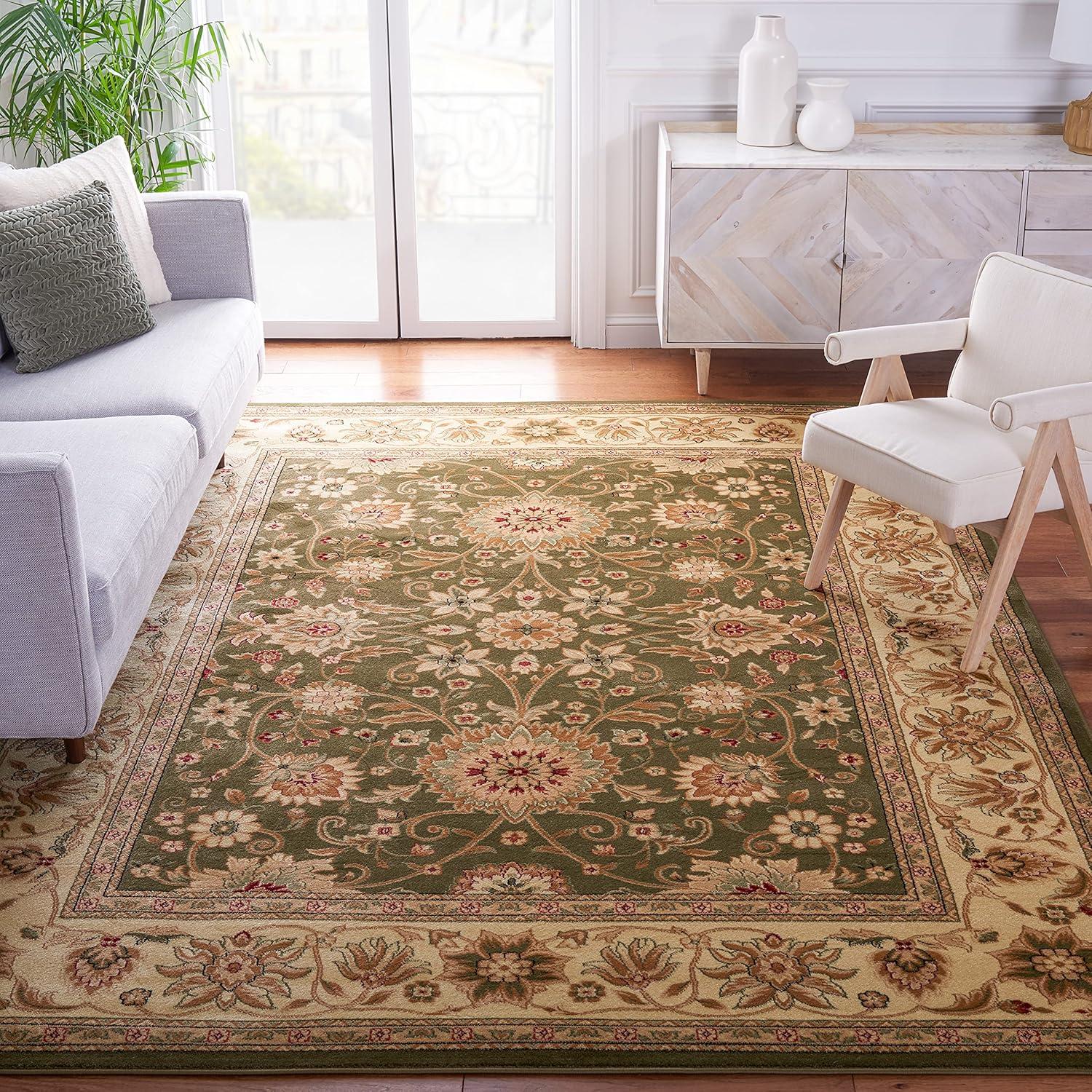 Lyndhurst Sage Ivory Square Synthetic Tufted Area Rug 6'x6'