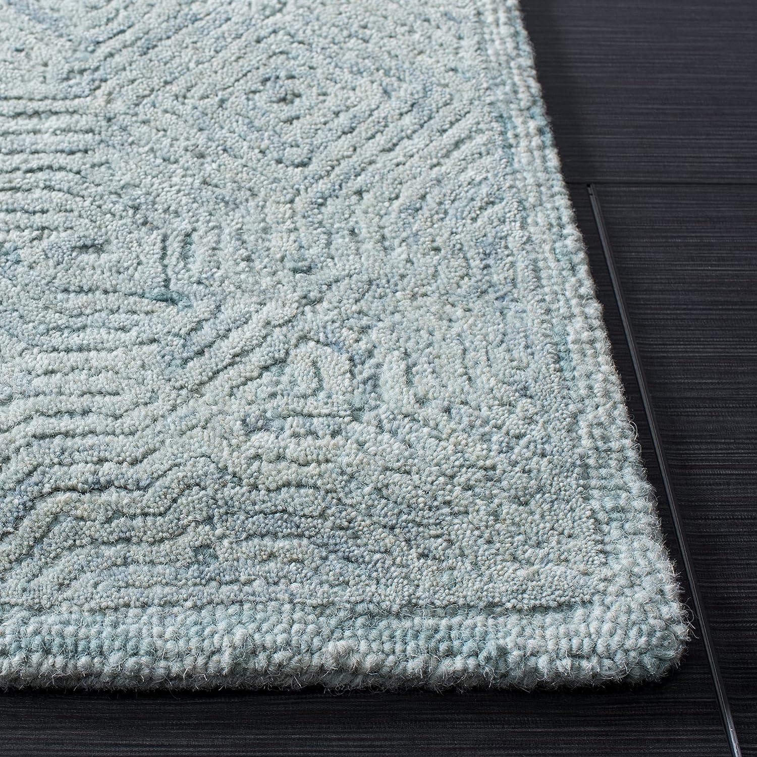 Ikat IKT506 Hand Tufted Area Rug - Aqua - 5'x8' - Safavieh