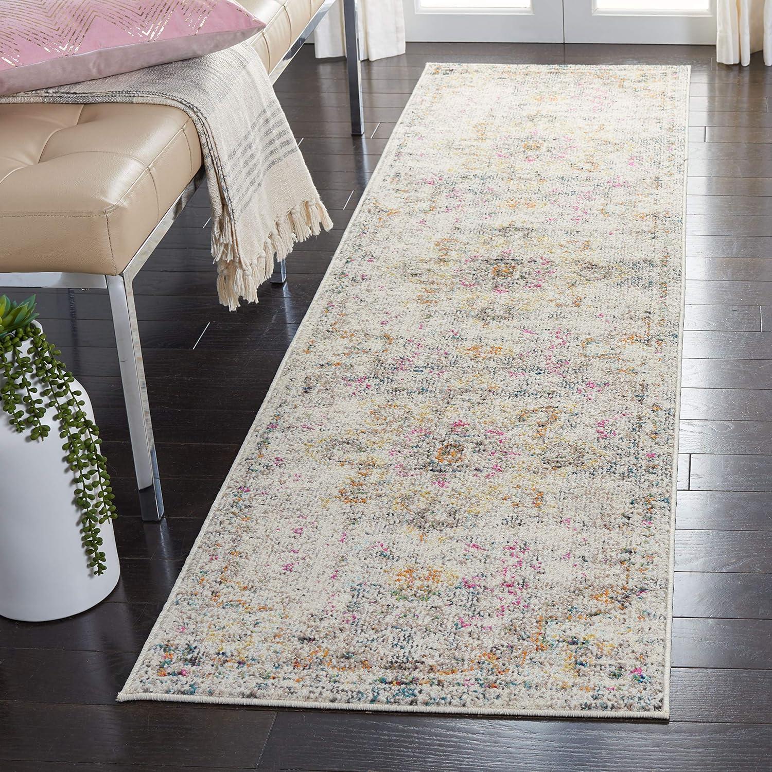 Madison MAD473 Power Loomed Runner Rug - Grey/Gold - 2'2"x16' - Safavieh.