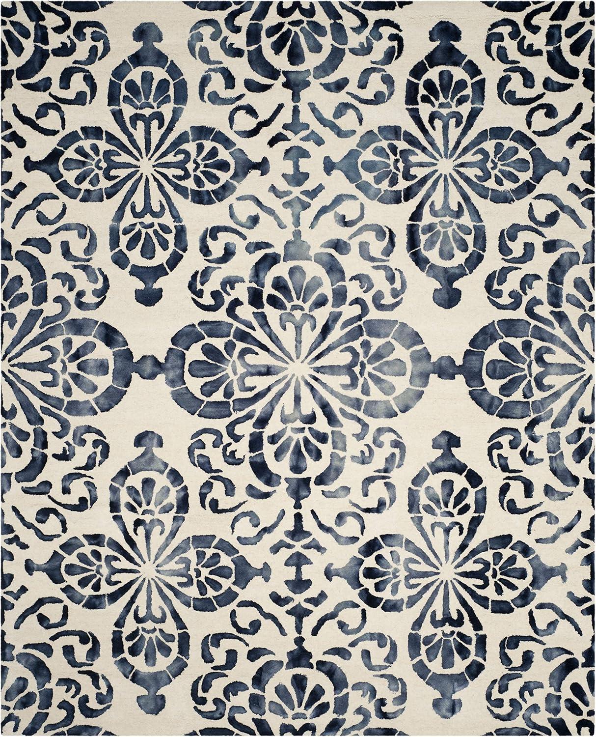 Dip Dye DDY719 Hand Tufted Area Rug - Ivory/Navy - 8'9"x11'9" - Safavieh..