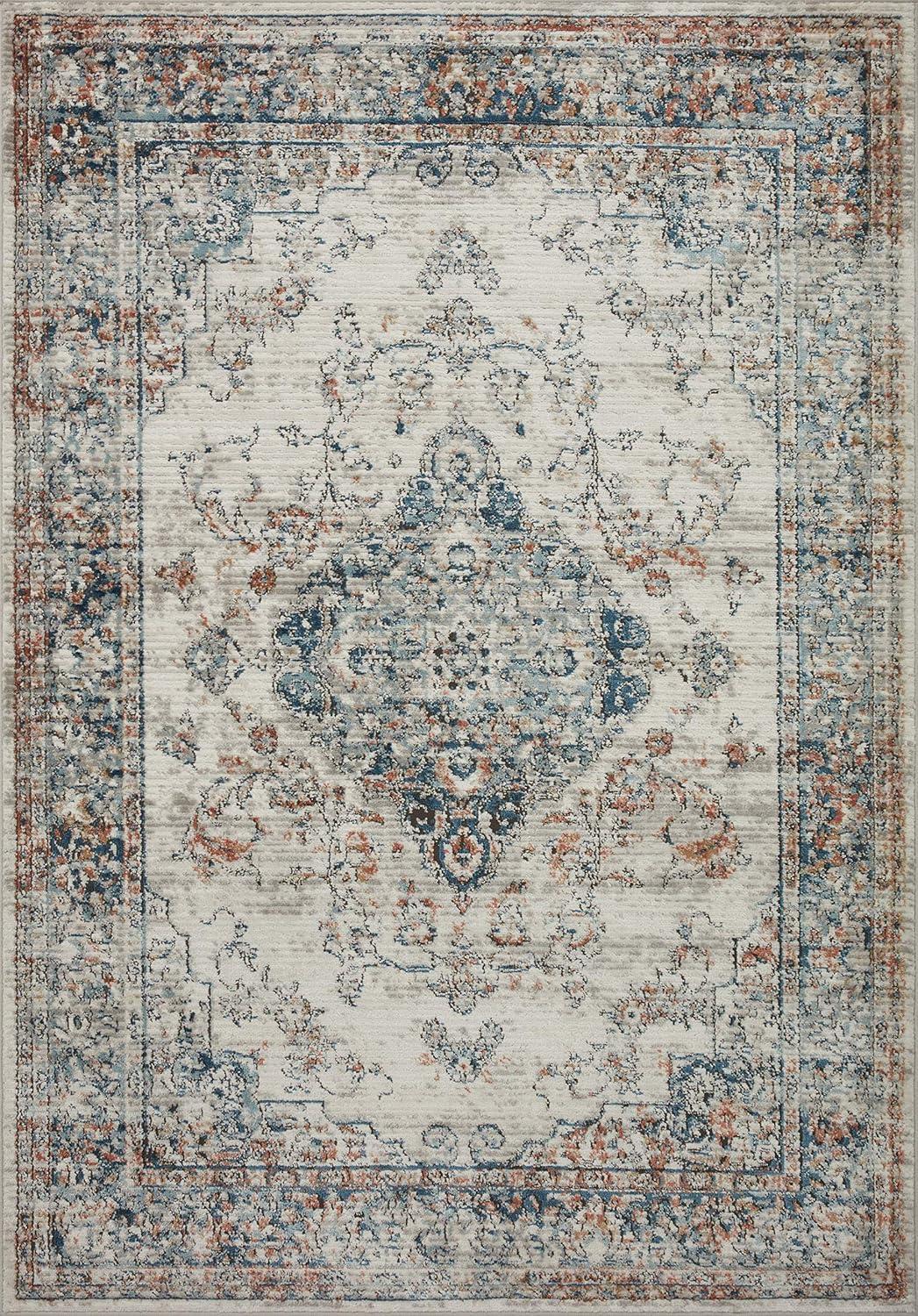 Loloi II BIANCA IVORY / OCEAN 9-9" x 13-6"