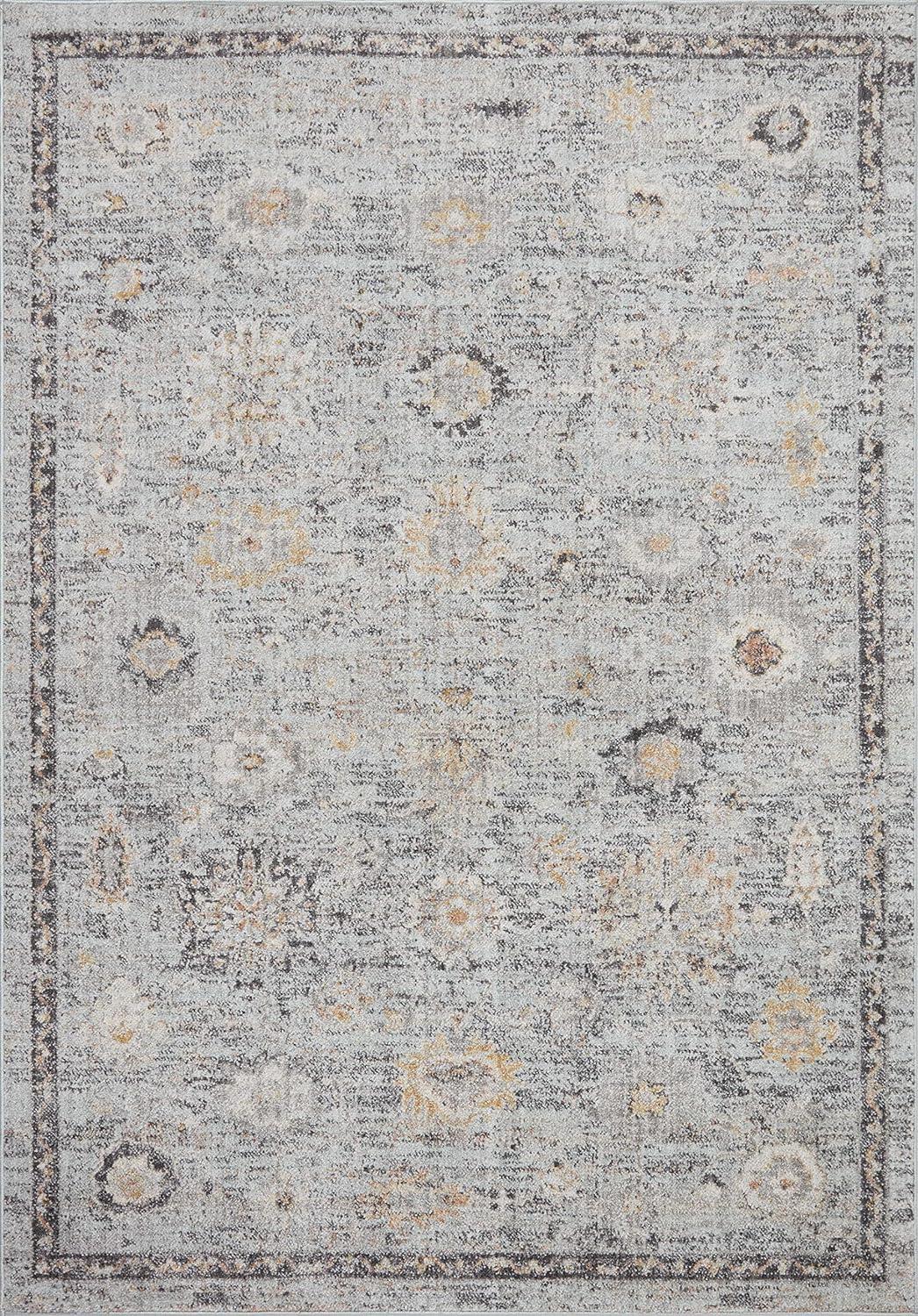 Monroe Sky Gold Rectangular 7'-10" x 10' Synthetic Area Rug