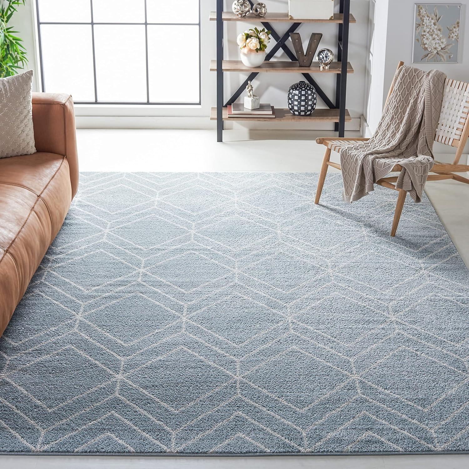 Adirondack ADR241 Machine Made Indoor Area Rug - Blue/Ivory - 9'x12' - Safavieh