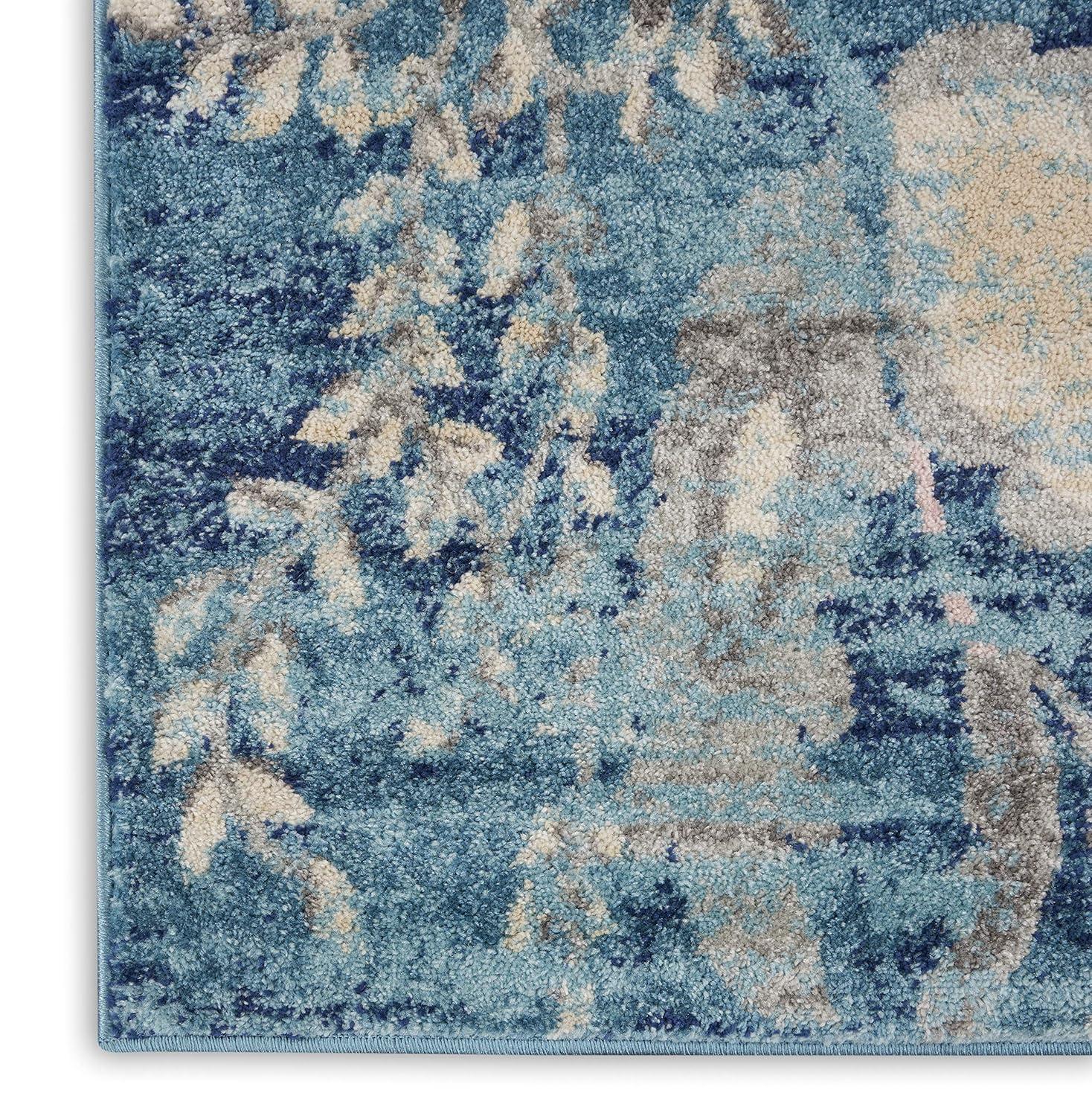 Nourison Tranquil 5'3" X 7'3" (5' x 7') Turquoise Area Rug French Country Eclectic Floral by Nourison