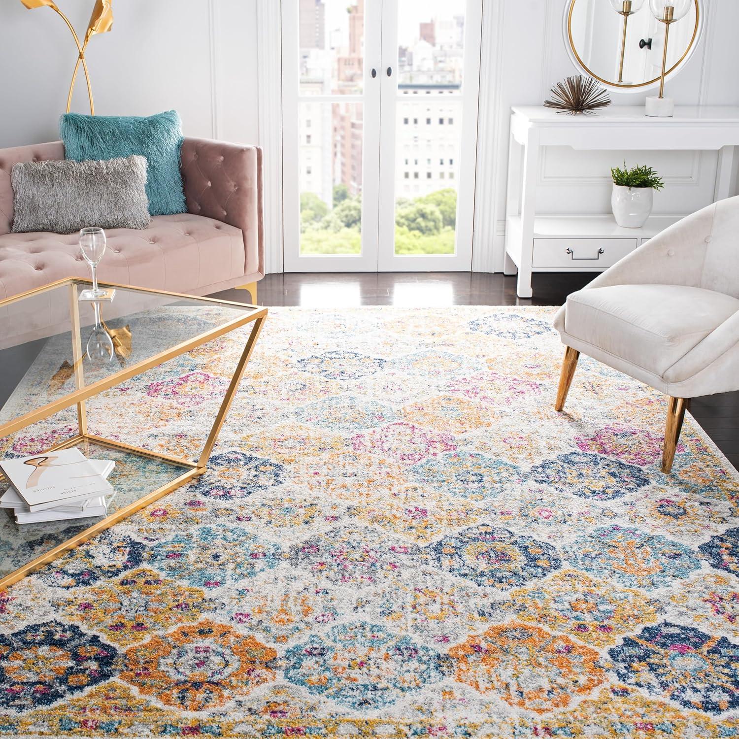 Madison MAD611 Power Loomed Indoor Area Rug - Cream/Multi - 8'x10' - Safavieh
