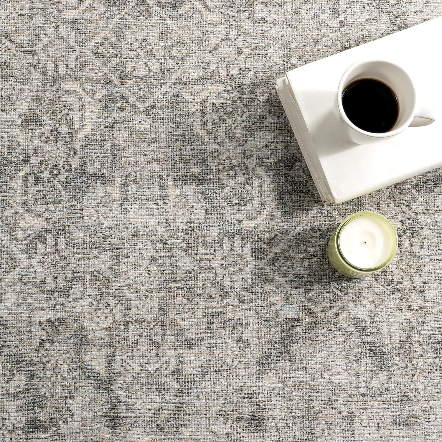 Nuloom Hillstone Collection Calianna Traditional Vintage Medallion Area Rug, 5' x 8', Beige