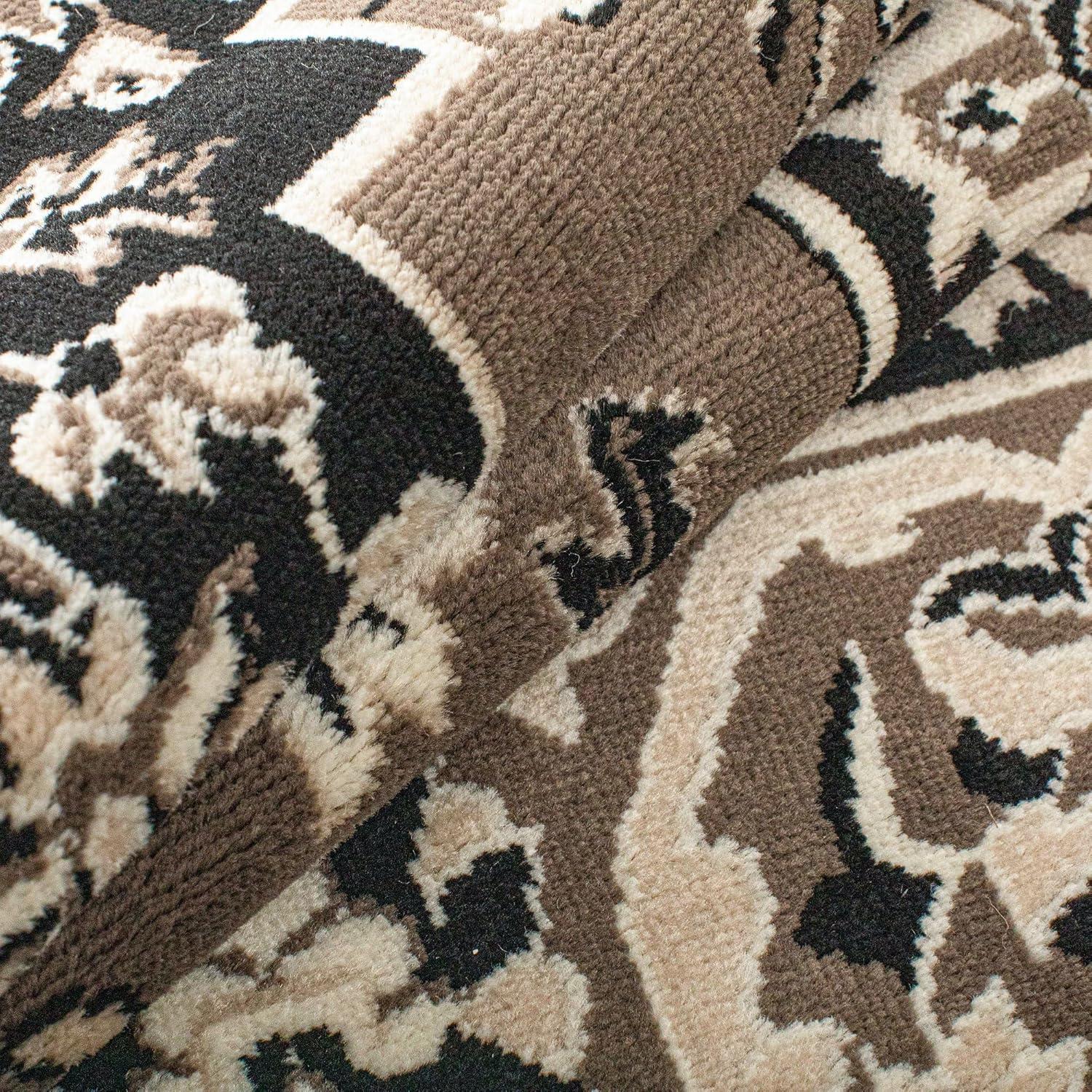 Superior Glendale Oriental Medallion Indoor Area Rug, 8'6"x11'6", Brown