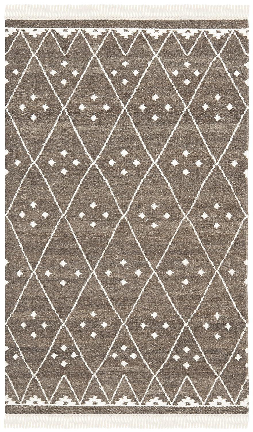 Natural Kilim NKM316 Hand Woven Area Rug - Brown/Ivory - 3'x5' - Safavieh.