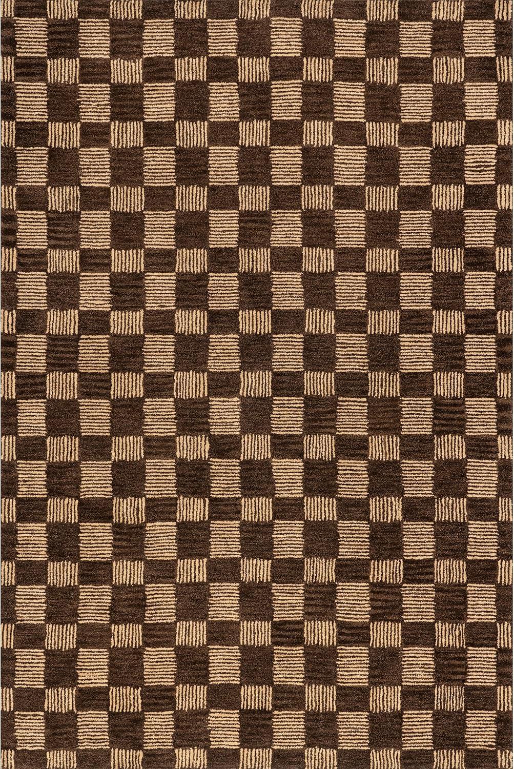 Nuloom Quince Checkered Wool Area Rug, 4' x 6', Brown