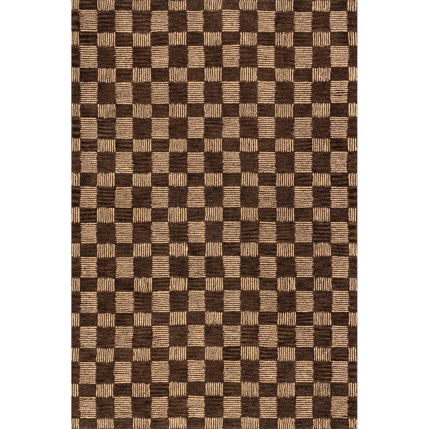 Nuloom Quince Checkered Wool Area Rug, 4' x 6', Brown