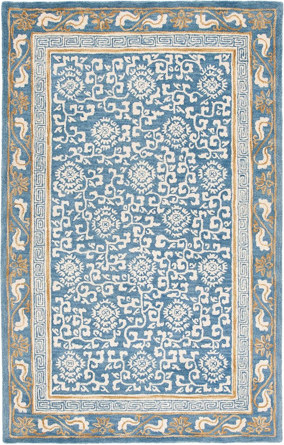 Antiquity AT860 Hand Tufted Indoor Area Rug - Blue/Ivory - 5'x8' - Safavieh