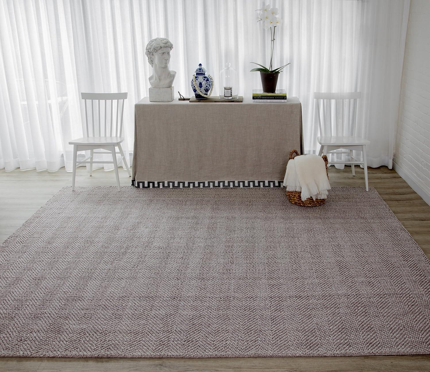 5'x8' Solid Woven Area Rug Brown - Erin Gates By Momeni: Modern Handmade Low Pile Indoor Rectangle Rug