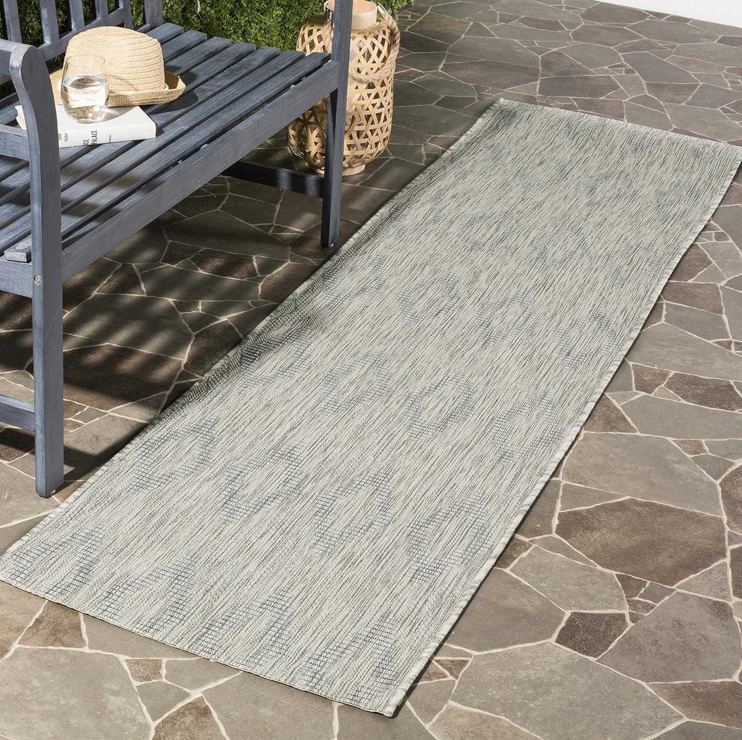 Courtyard CY8522 Power Loomed Indoor and Outdoor Runner Rug - Grey/Grey - 2'3"x20' - Safavieh