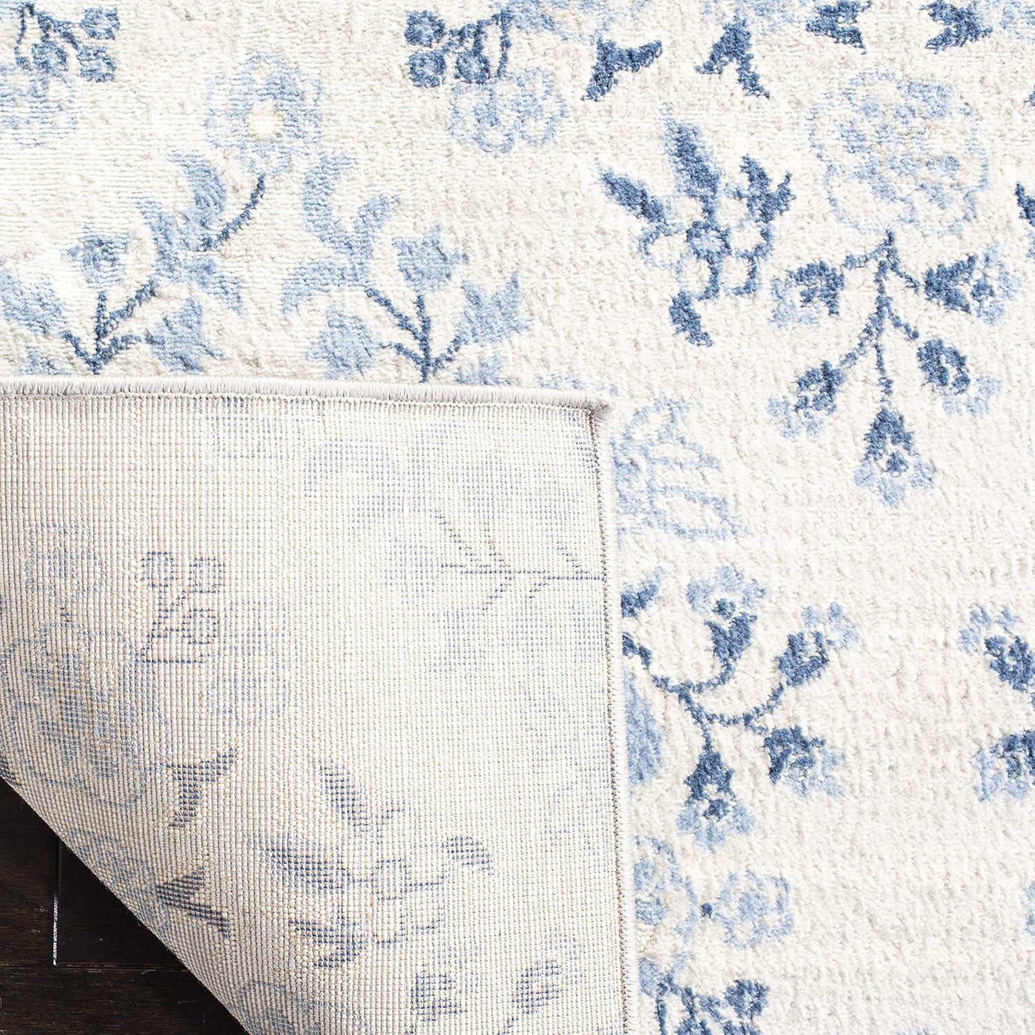 Brentwood BNT856 Power Loomed Area Rug - Cream/Blue - 4'x6' - Safavieh.