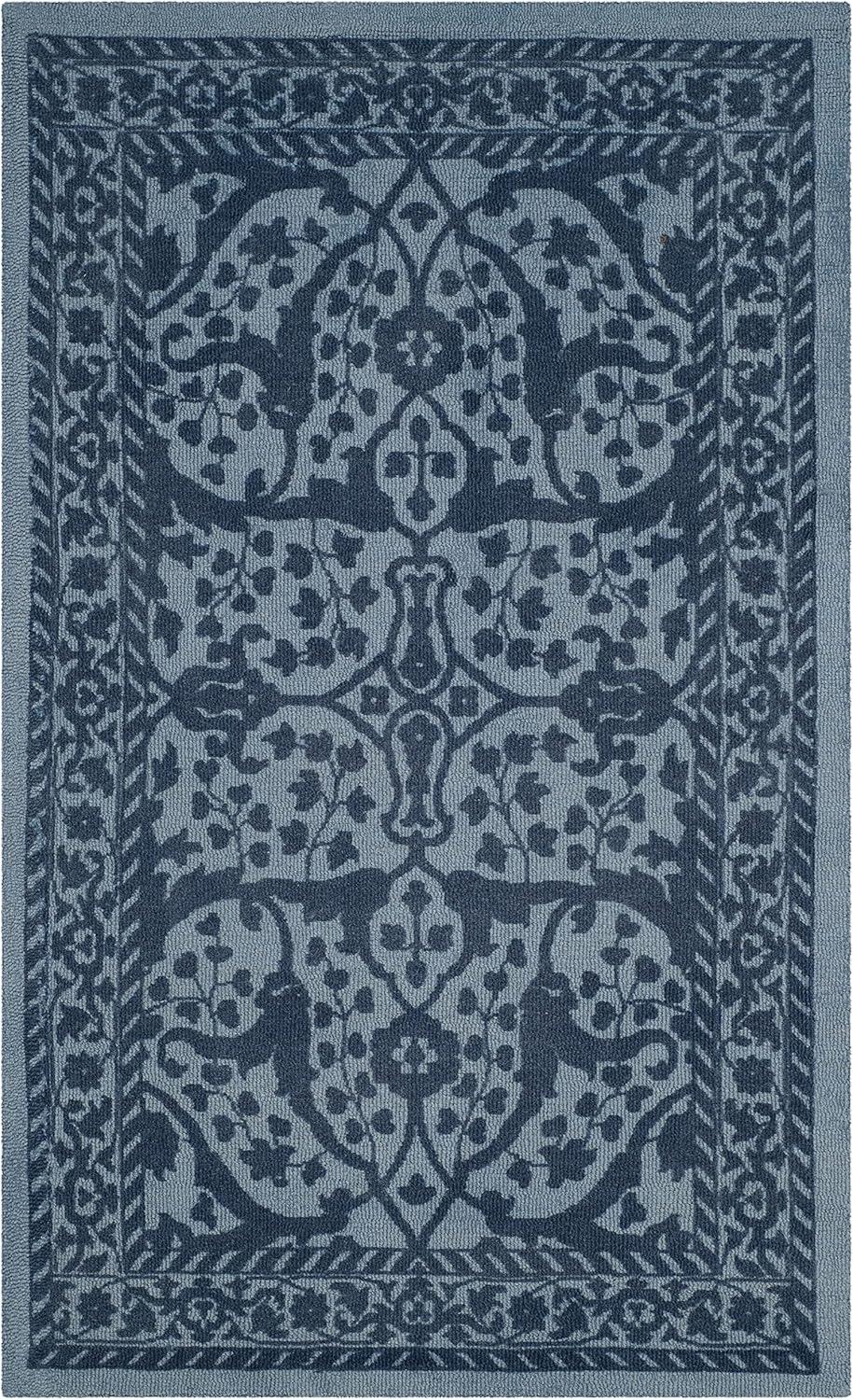 Restoration Vintage RVT102 Hand Tufted Area Rug - Blue/Dark Blue - 3'x5' - Safavieh.