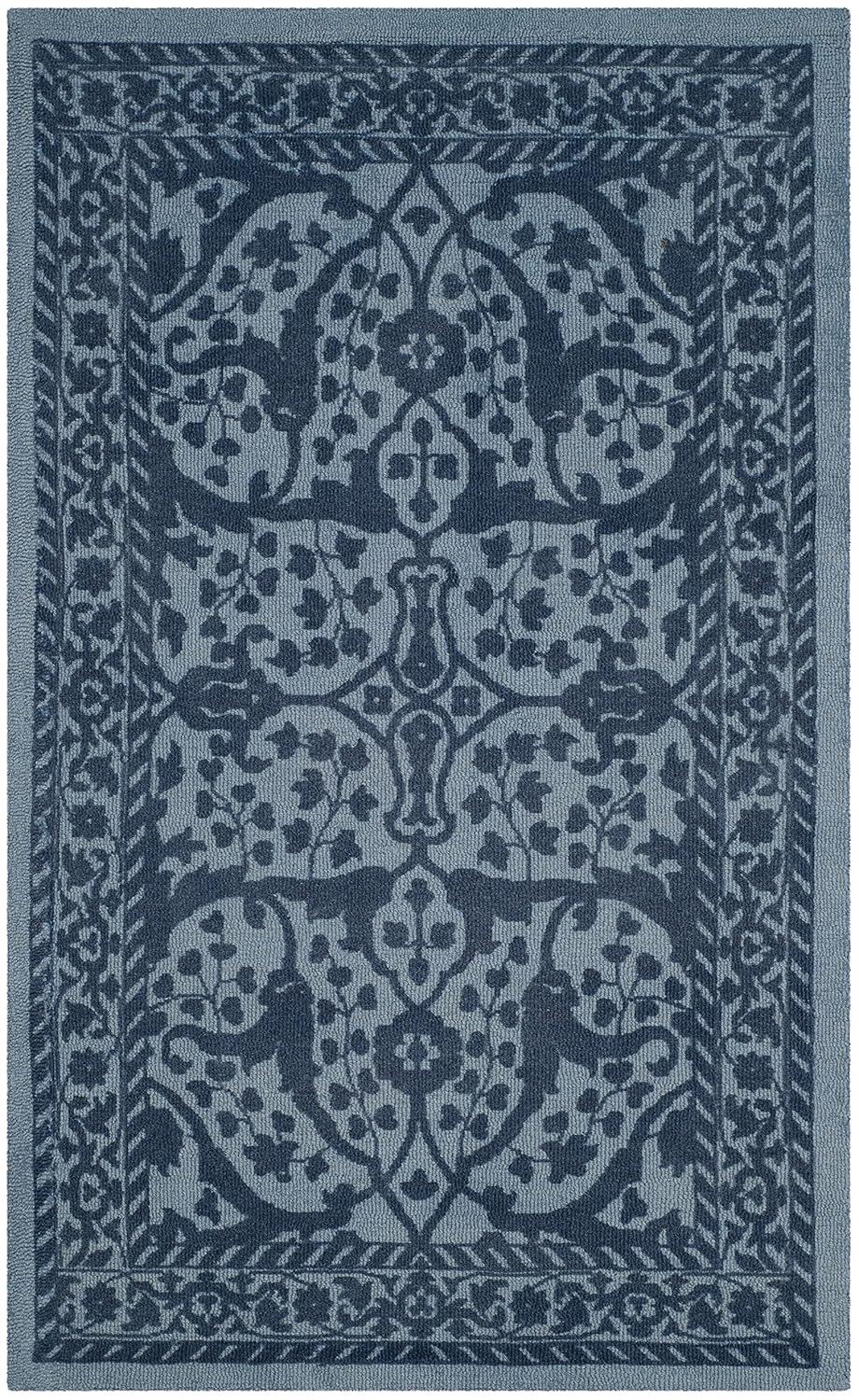 Restoration Vintage RVT102 Hand Tufted Area Rug - Blue/Dark Blue - 3'x5' - Safavieh.