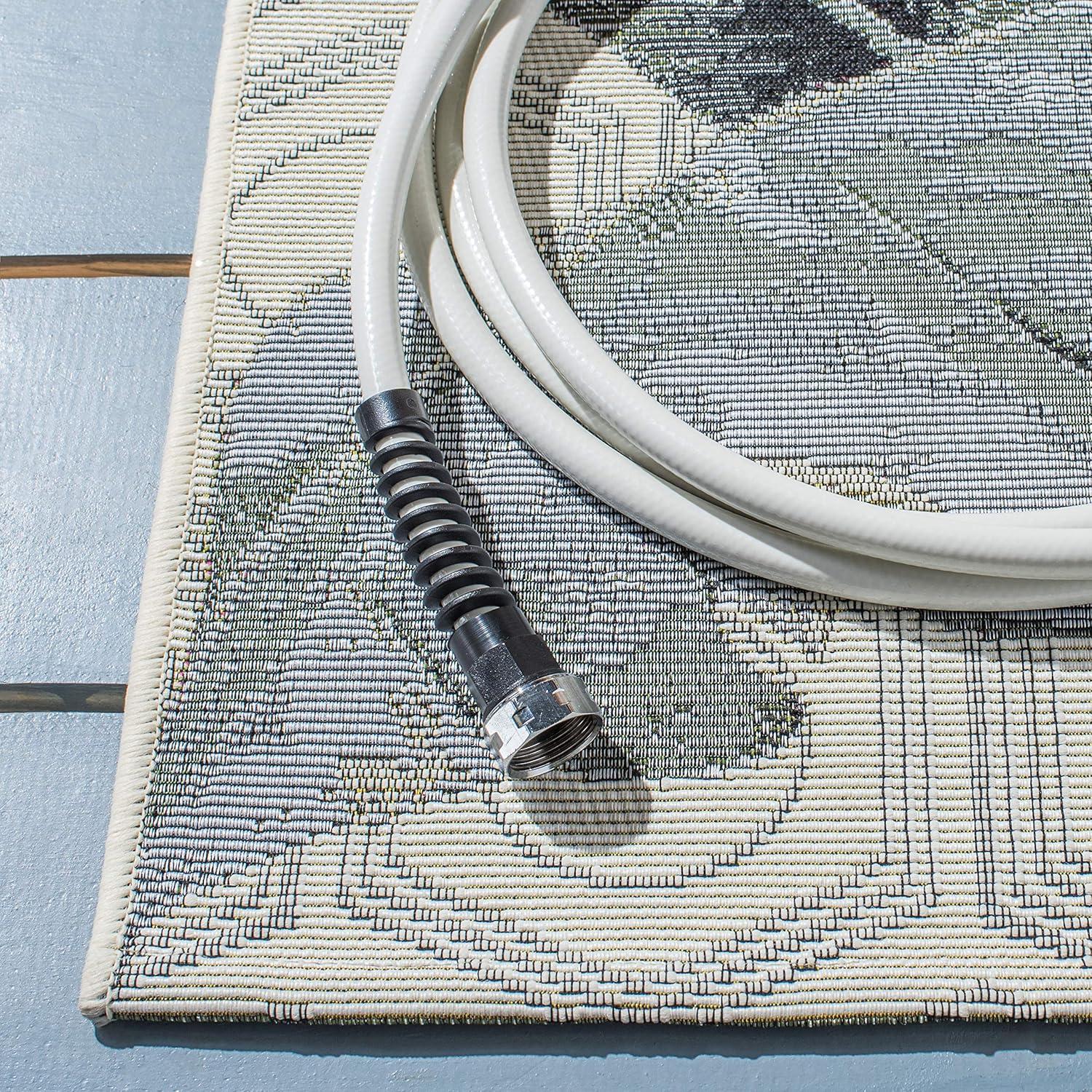 Barbados BAR524 Power Loomed Indoor/Outdoor Area Rug - Grey/Gold - 9'10"x12'5" - Safavieh.