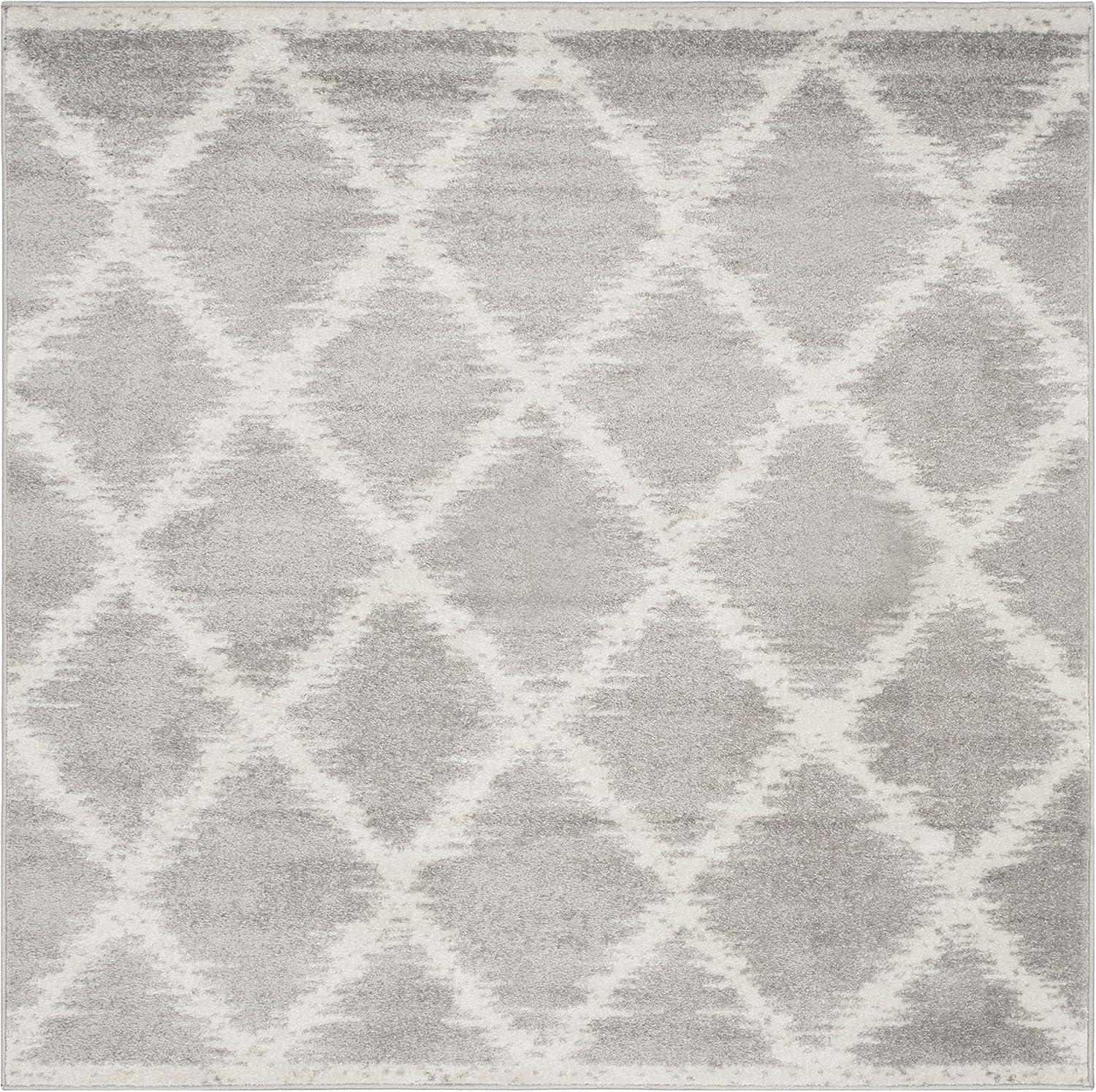 Adirondack ADR120 Power Loomed Area Rug - Silver/Ivory - 6'x6' - Safavieh.