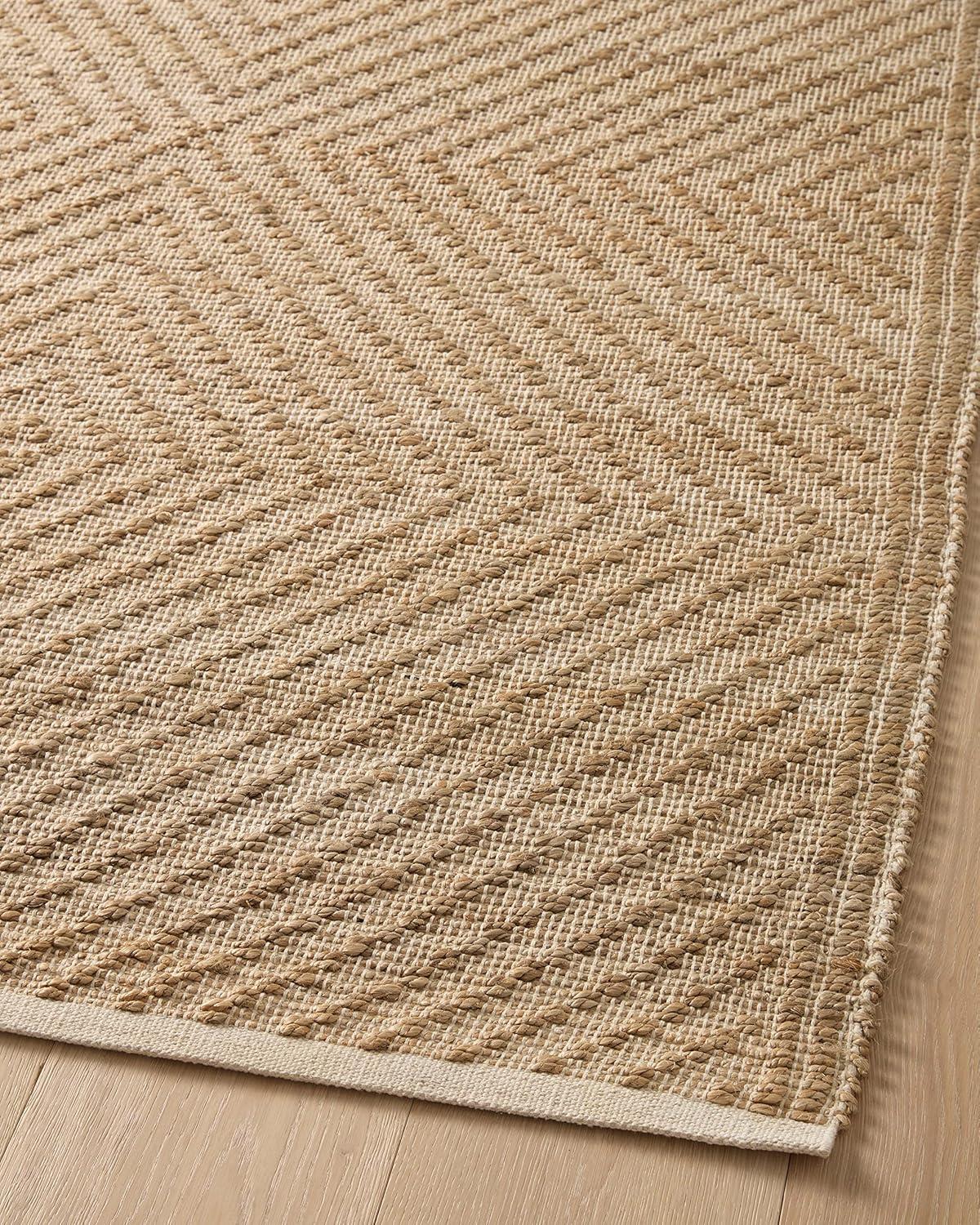 Ivory Geometric 10' x 14' Handmade Cotton & Synthetic Area Rug