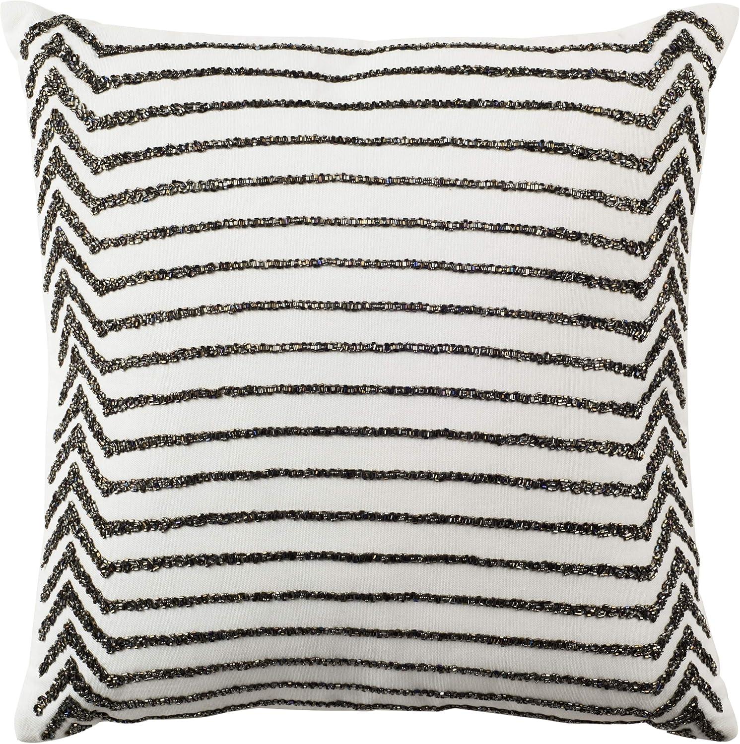 Emilia Stripe Pillow - Creme - 18"X18" - Safavieh