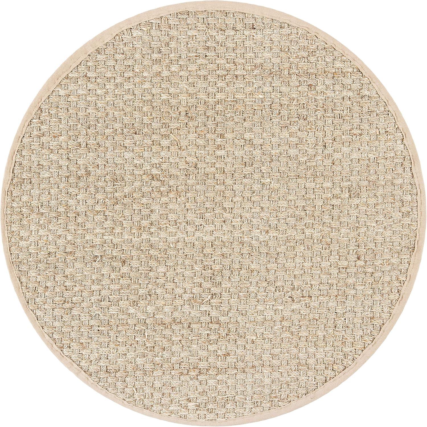 Natural Fiber NF114 Power Loomed Indoor Area Rug - Natural/Beige - 3' Round - Safavieh