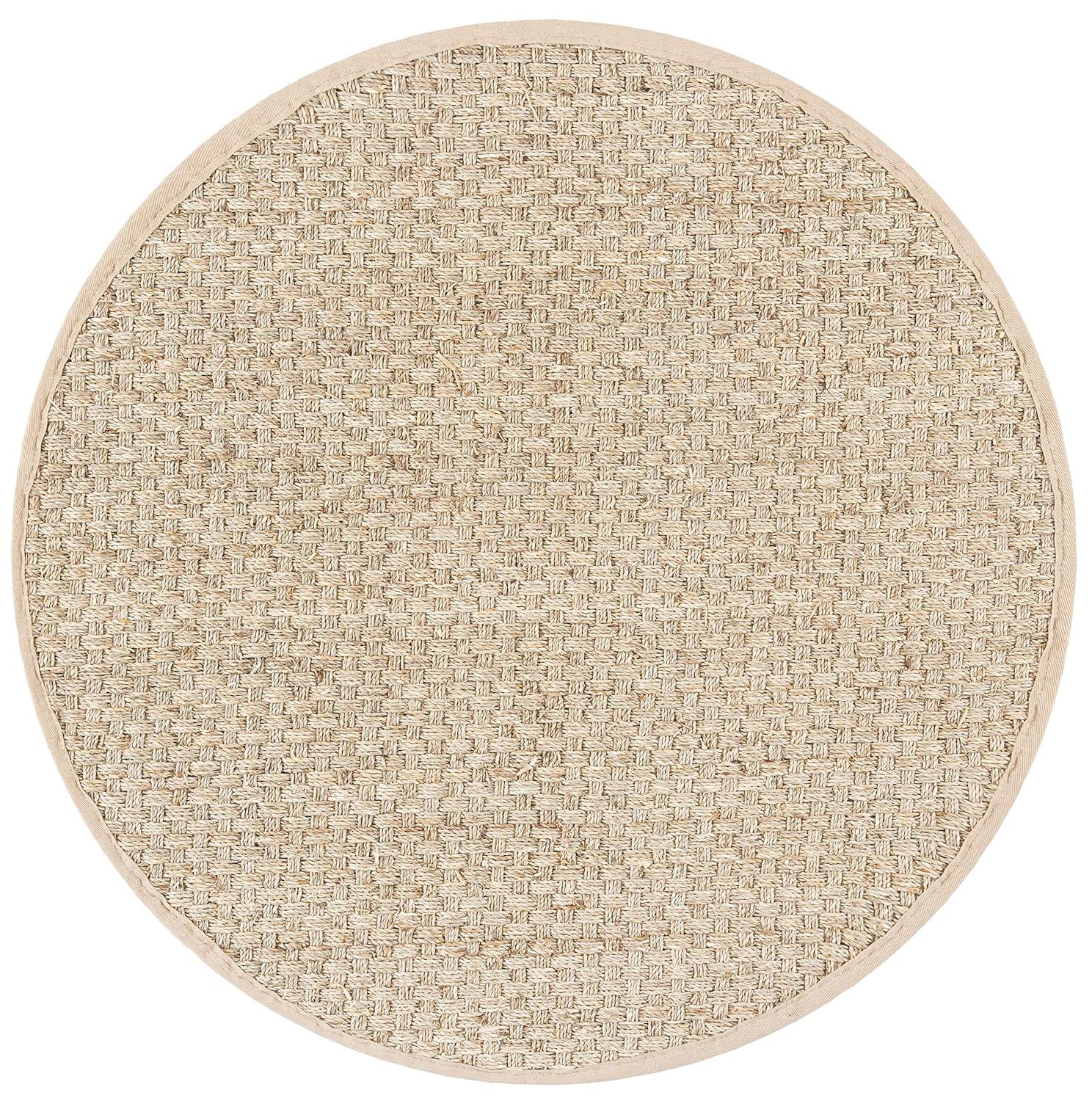 Natural Fiber NF114 Power Loomed Indoor Area Rug - Natural/Beige - 3' Round - Safavieh