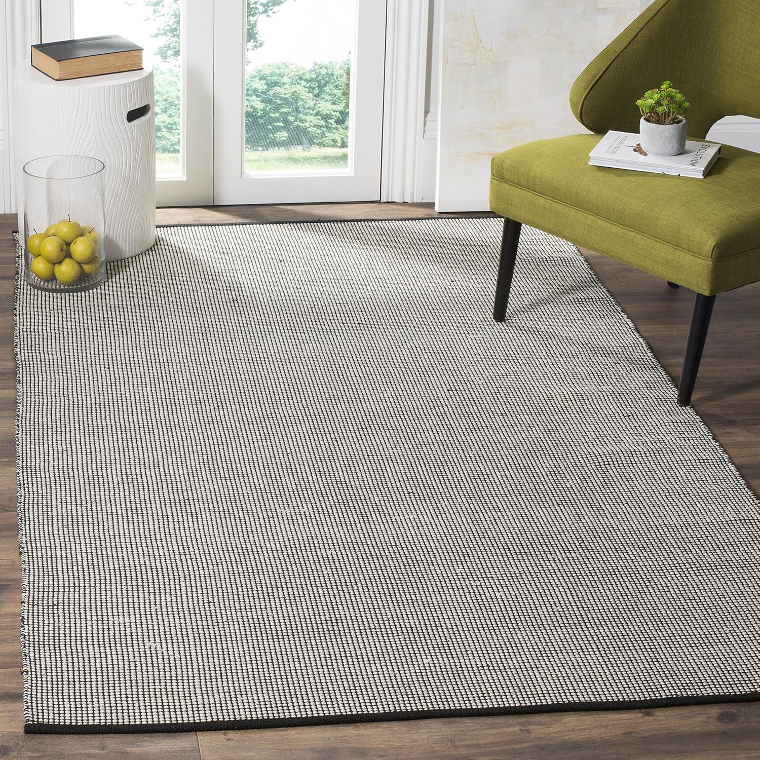 Handmade Off-White Flat Woven Cotton Area Rug 3' x 5'