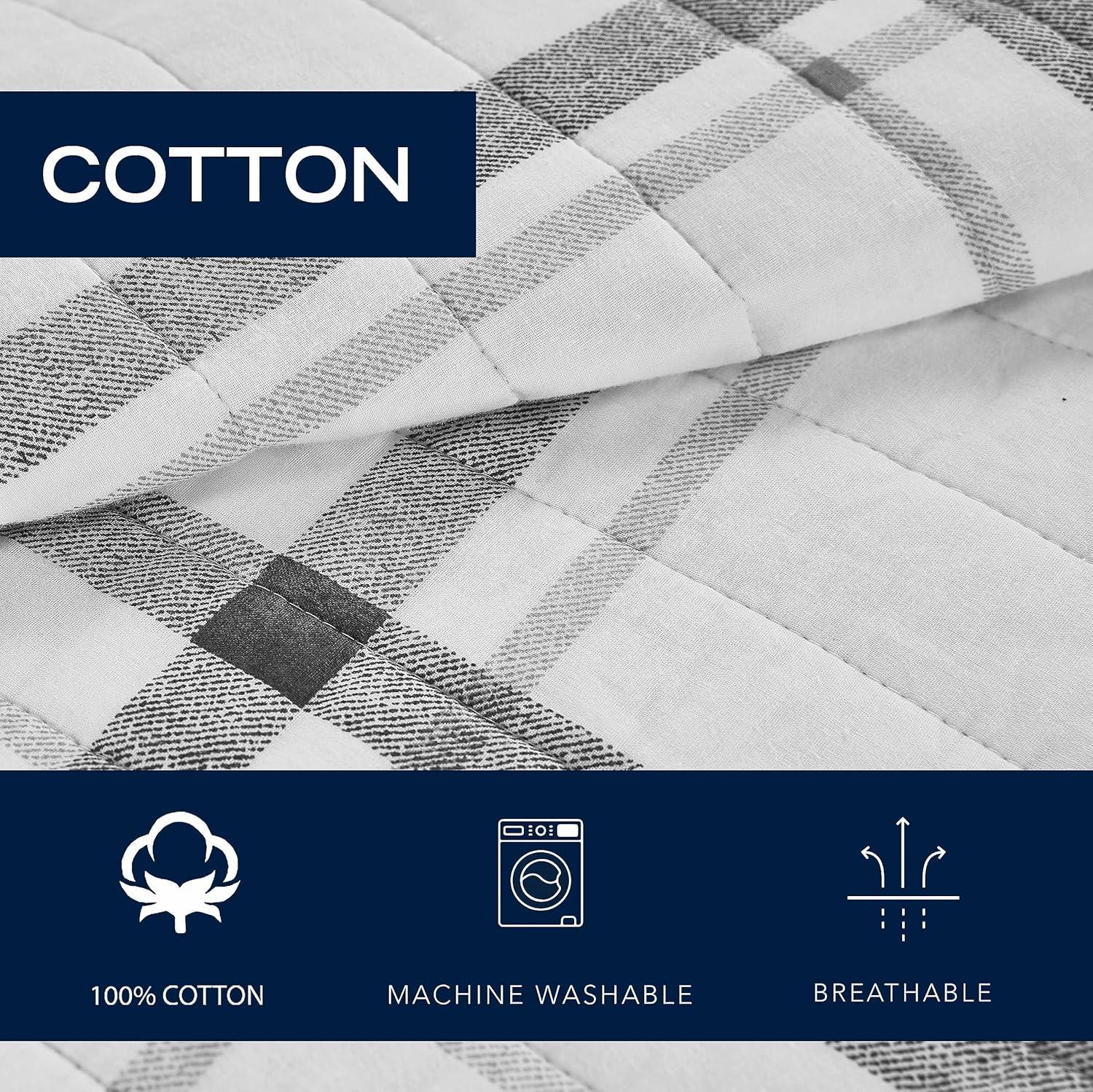 Nautica Fleetville Cotton Reversible Grey Quilt Set