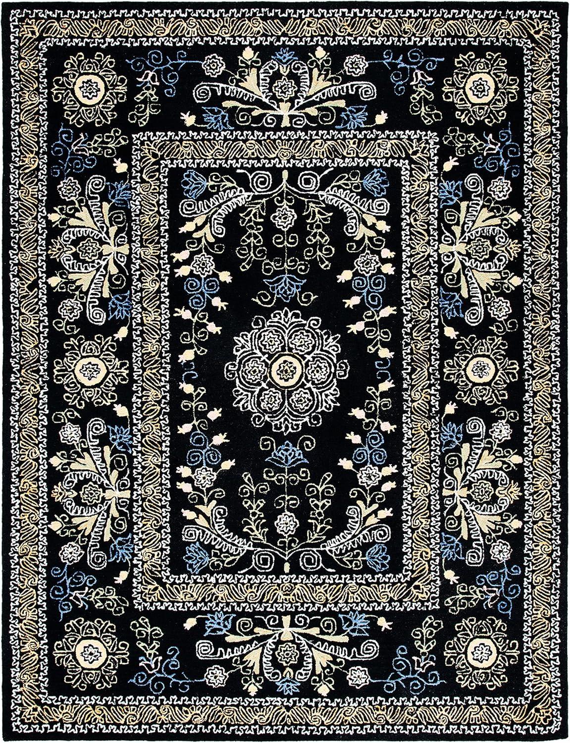 Handmade Blue Wool 9' x 12' Tufted Area Rug