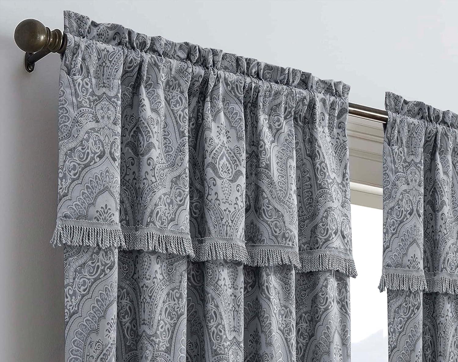 Chezmoi Collection Synthetic Paisley Room Darkening Rod Pocket Curtain Panel