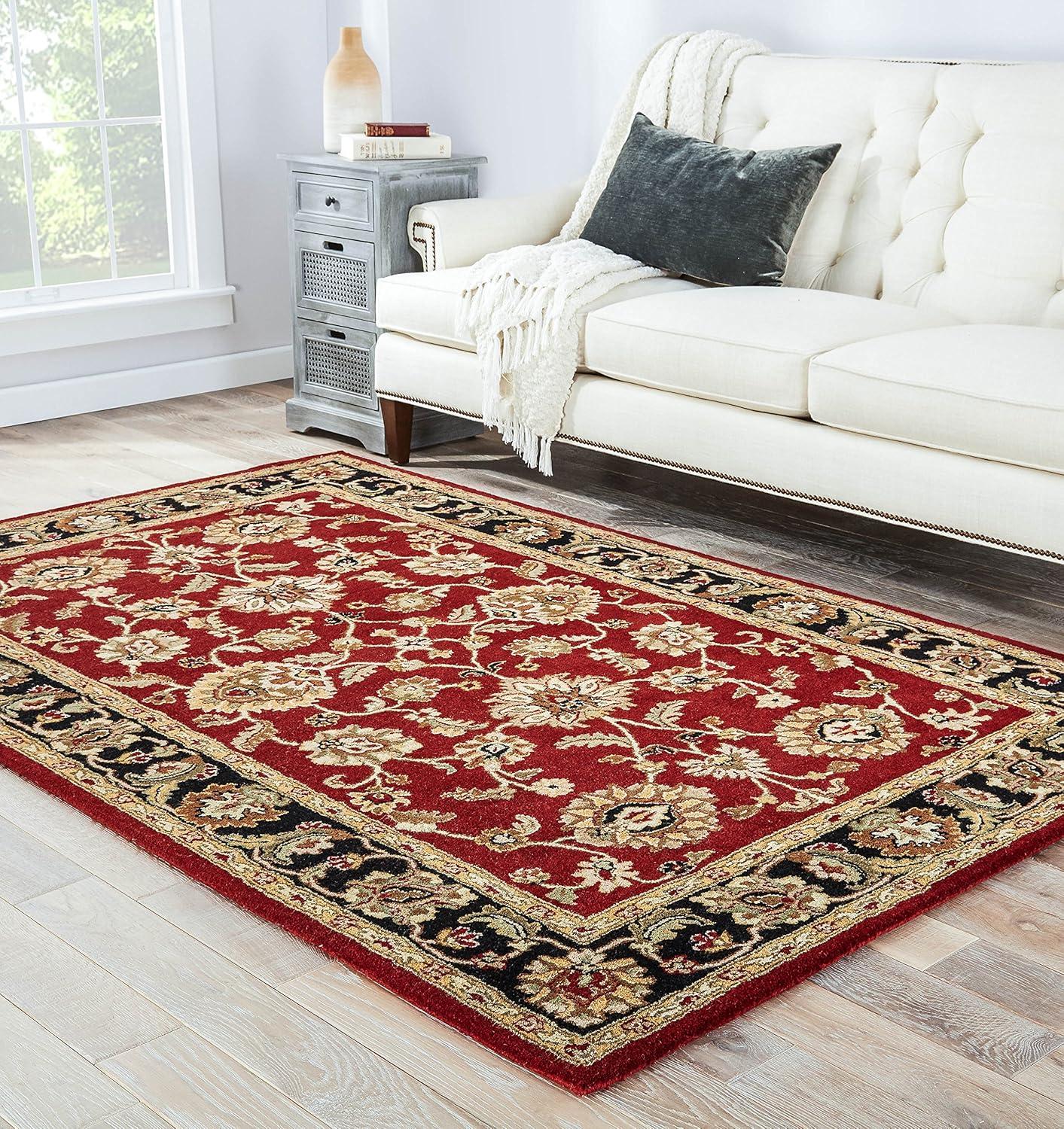 Anthea Red and Black Wool 8' x 10' Hand-Tufted Area Rug