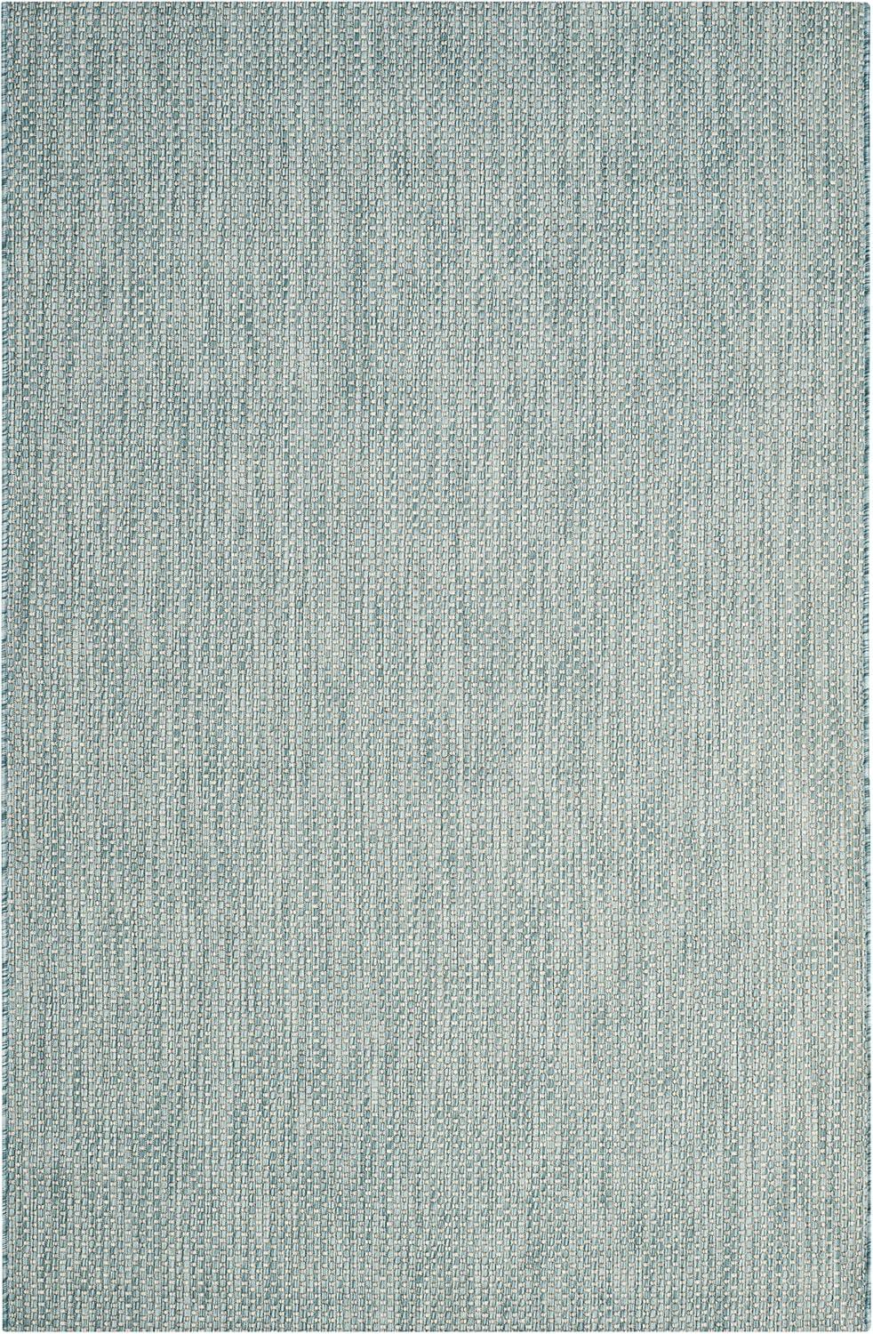 Courtyard CY8521 Power Loomed Indoor/Outdoor Area Rug - Aqua/Grey - 5'3"x7'7" - Safavieh.