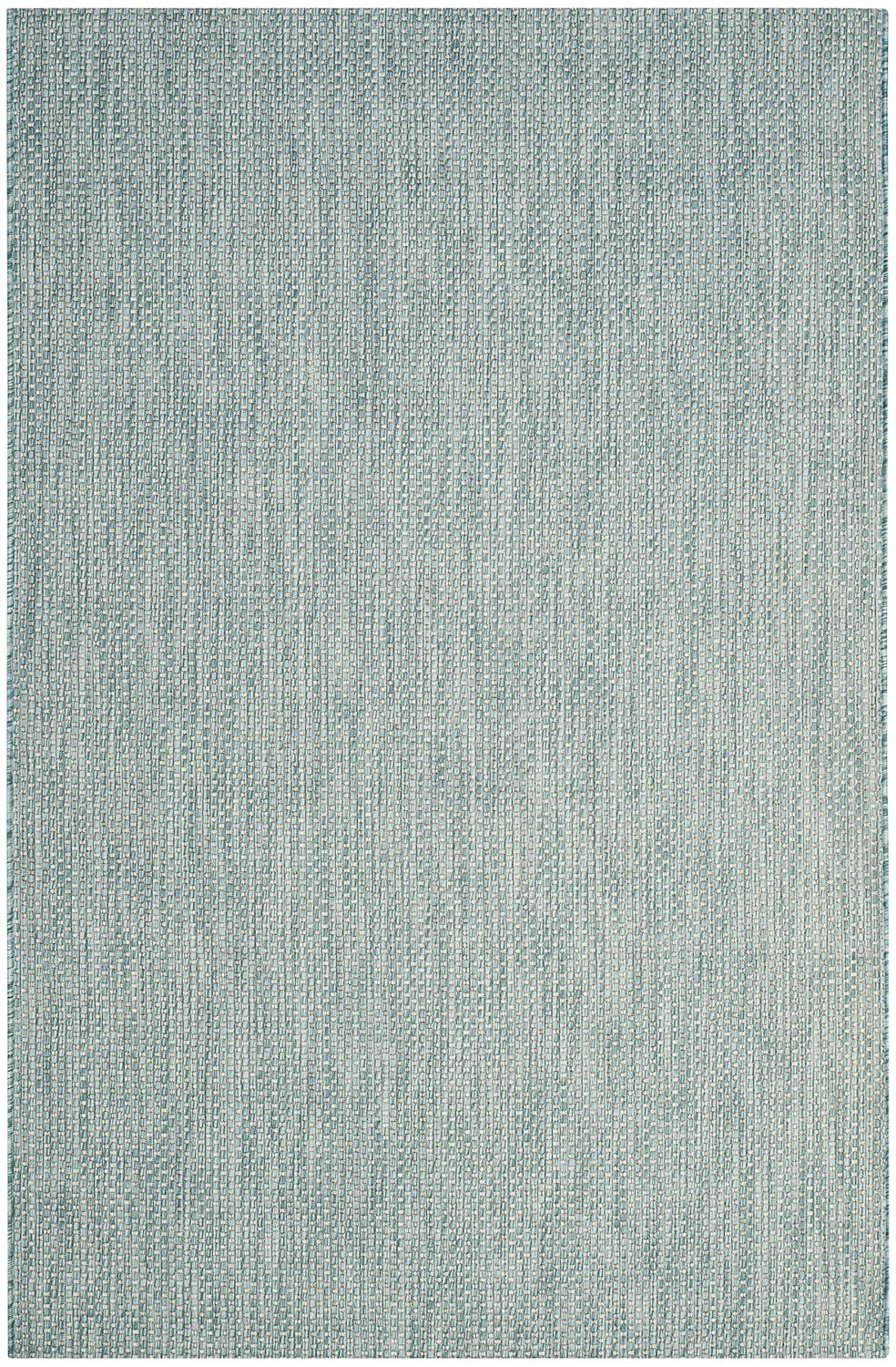 Courtyard CY8521 Power Loomed Indoor/Outdoor Area Rug - Aqua/Grey - 5'3"x7'7" - Safavieh.