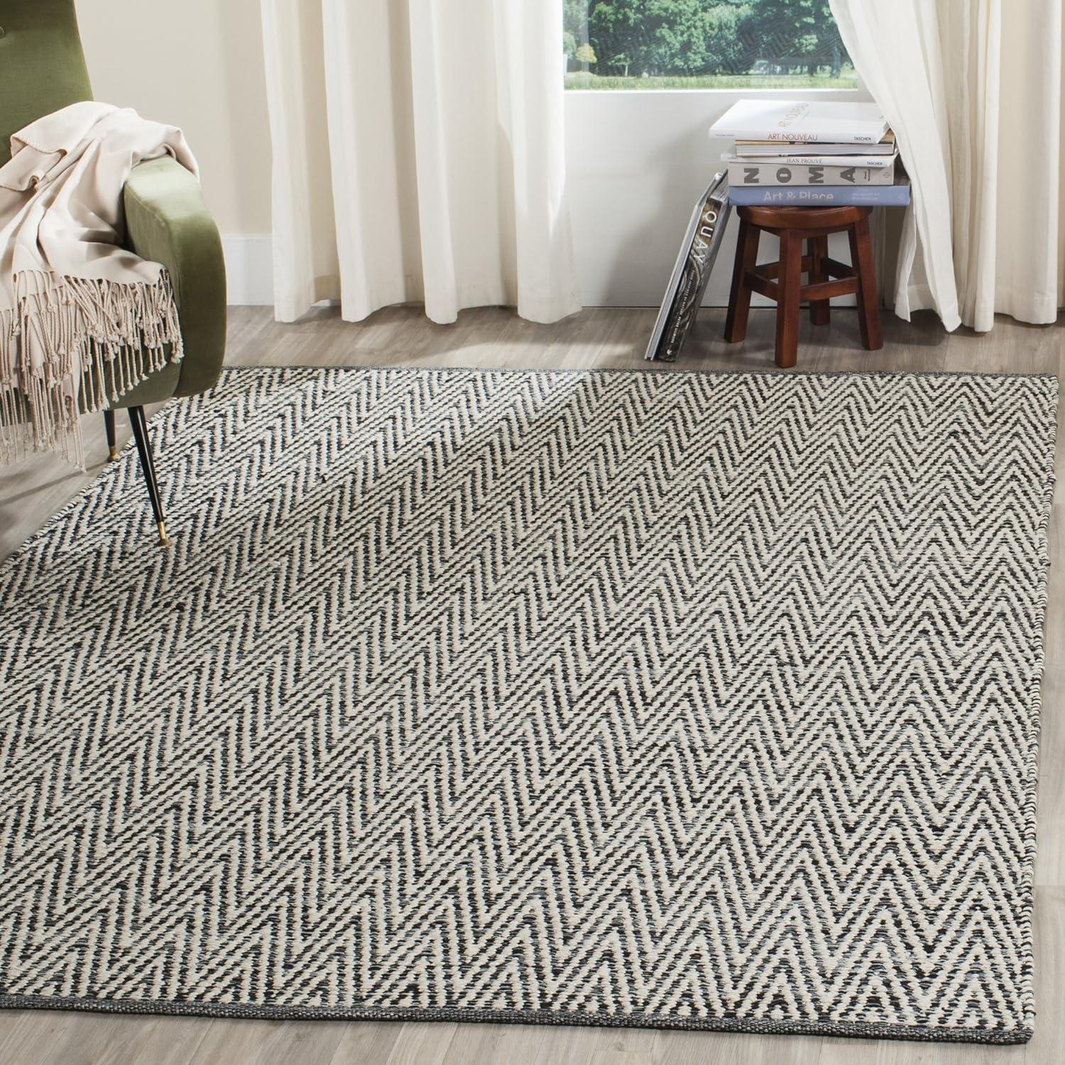 Montauk MTK411 Hand Woven Indoor Area Rug - Ivory/Dark Grey - 8'x10' - Safavieh.
