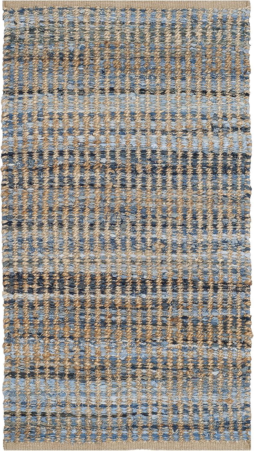 Cape Cod CAP352 Hand Woven Accent Rug - Natural/Blue - 2'x3' - Safavieh.