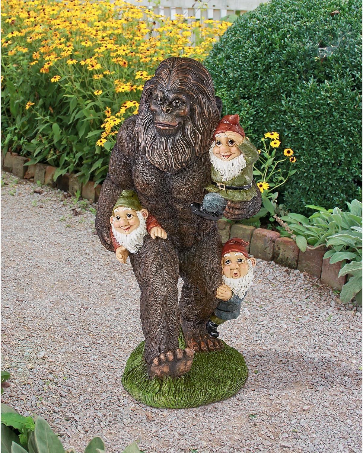 Schlepping the Garden Gnomes Bigfoot Statue
