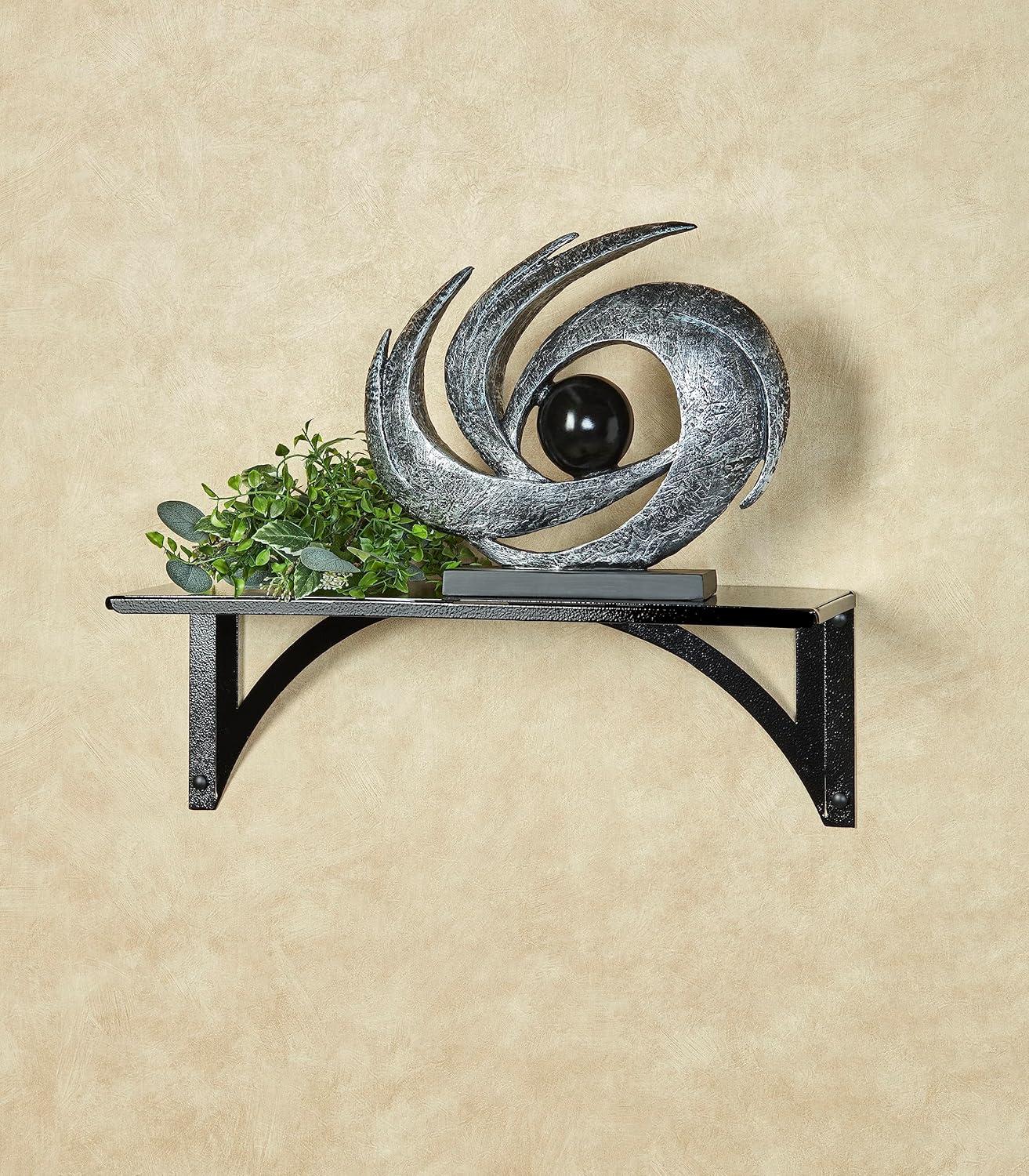 Antique Silver and Black Abstract Resin Table Sculpture