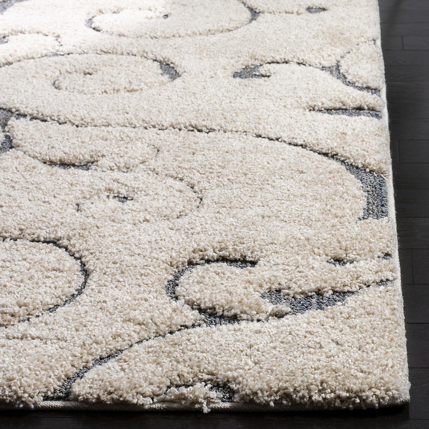 Florida Shag SG455 Power Loomed Area Rug - Beige/Blue Grey - 8'x10' - Safavieh.