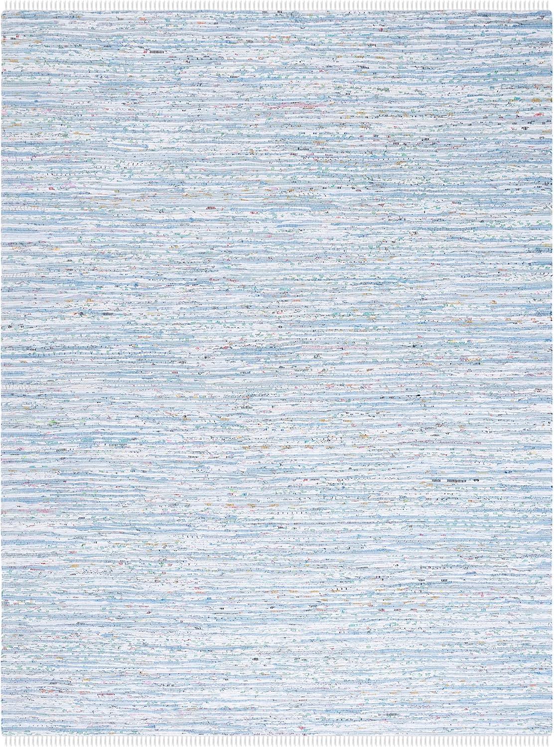 Rag Rug RAR125 Hand Woven Indoor Area Rug - Light Blue/Multi - 8'9"x11'9" - Safavieh.
