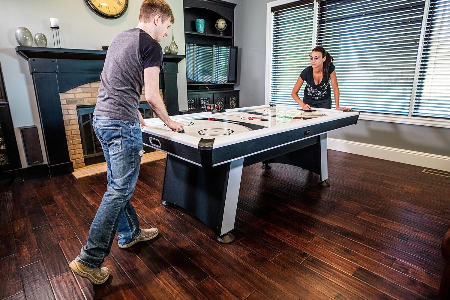 Atomic Blazer 7' Black and White Air Hockey Table