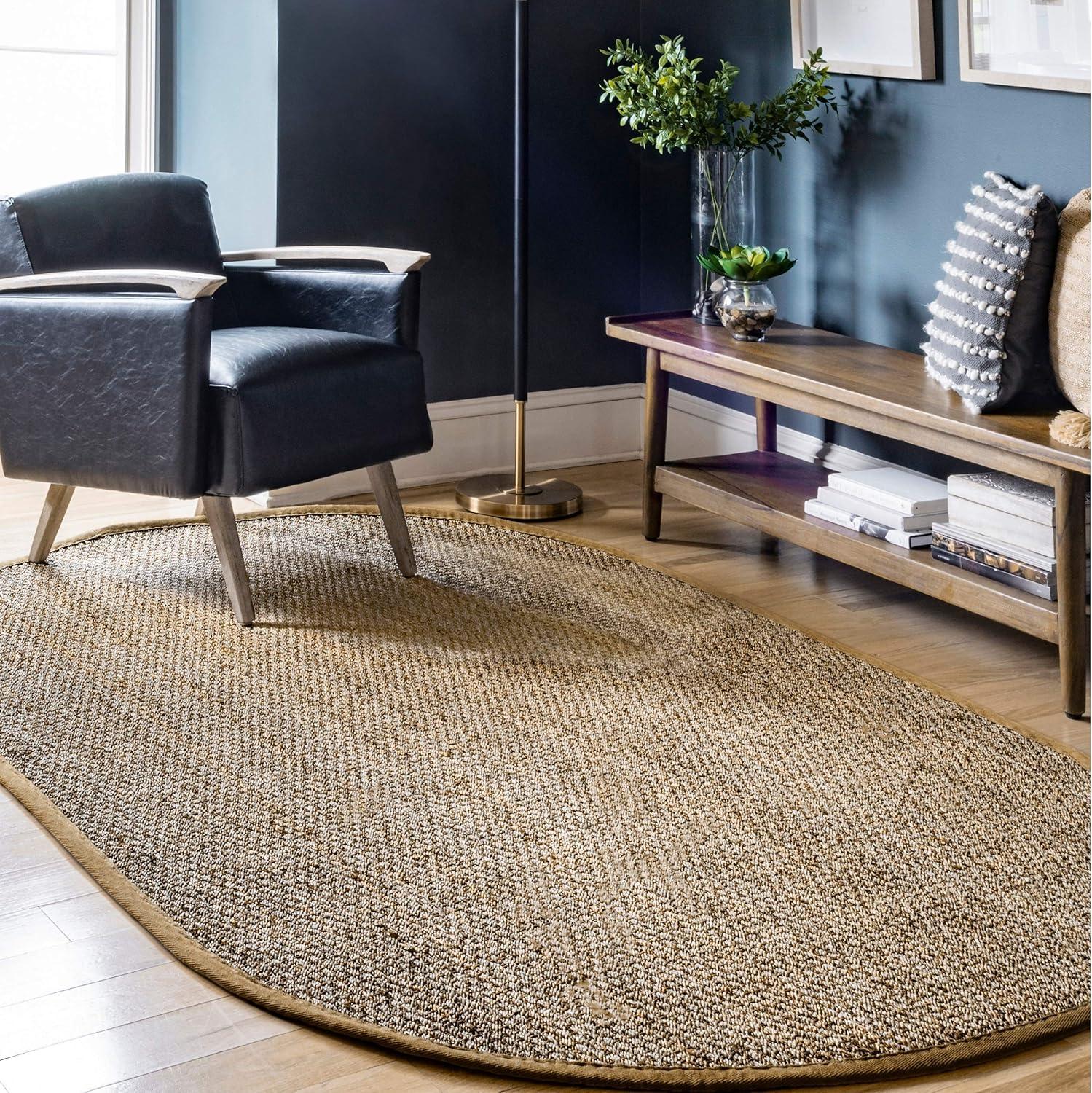 Nuloom Elijah Farmhouse Seagrass Indoor Area Rug, Oval 5' x 8', Beige