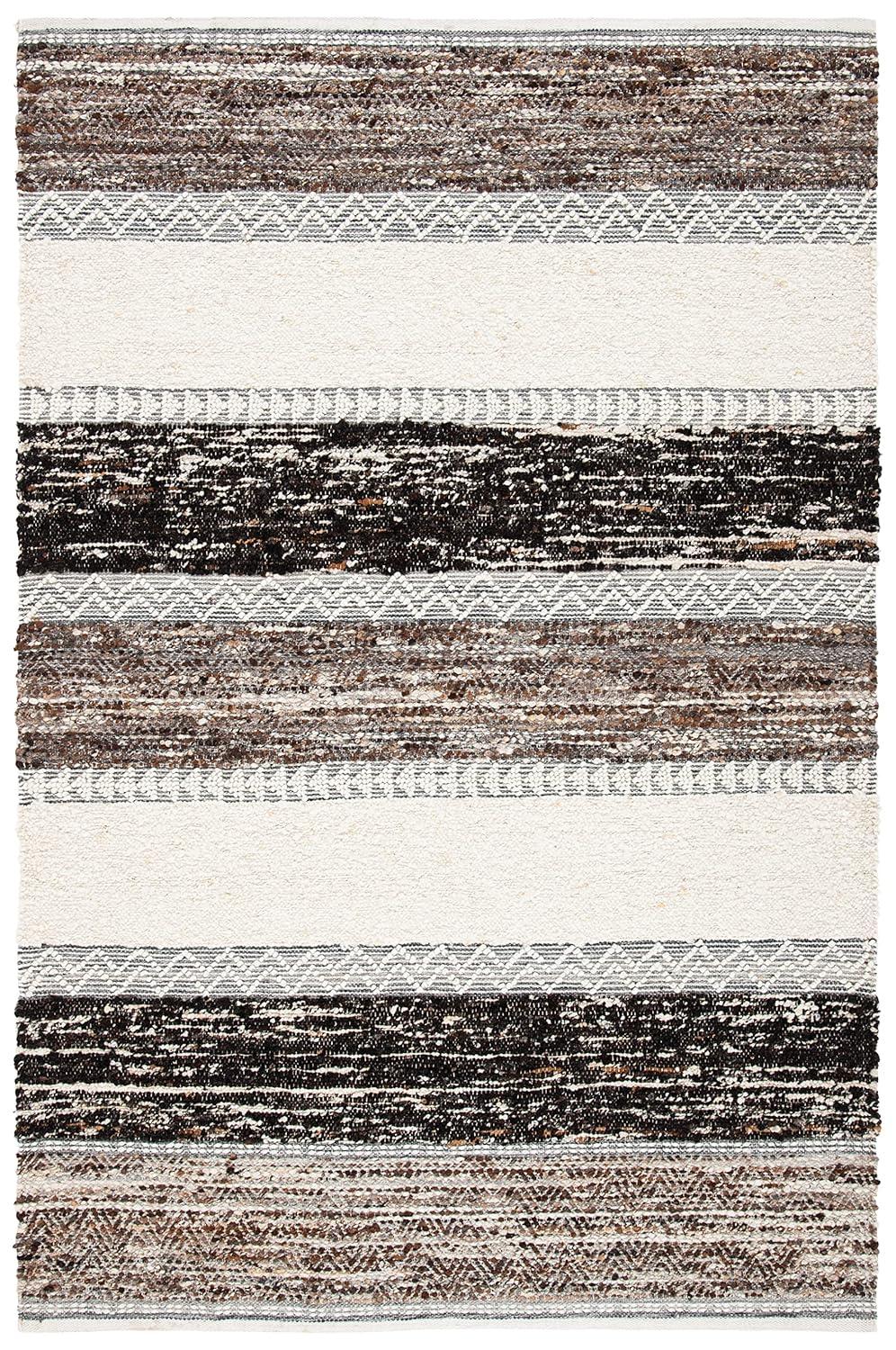Mercury Row® Pante Macassar Southwestern Hand-Woven Cotton/Wool Brown/Ivory/Black Area Rug